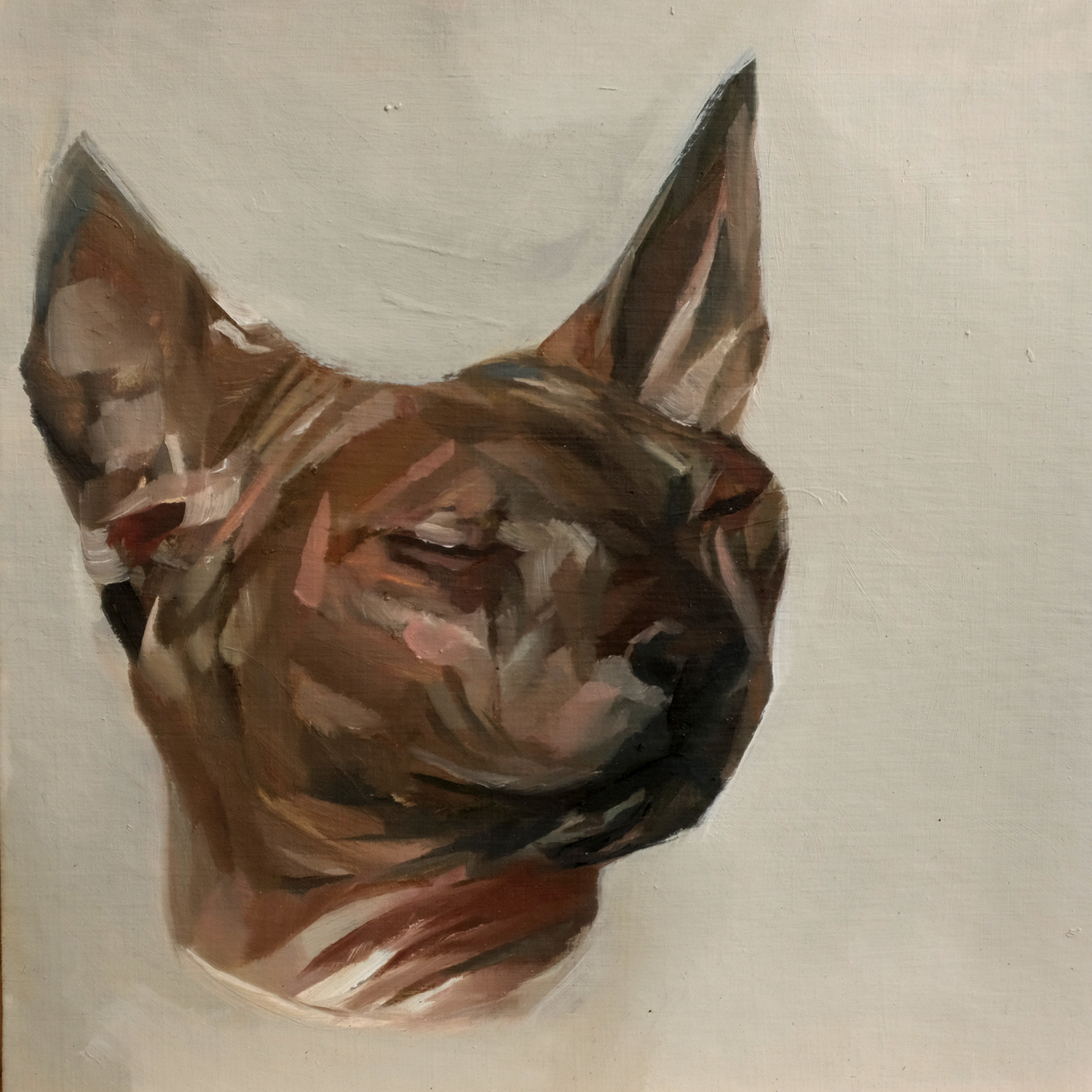 Sphynx, Oil on Paper, 8 x 8 in