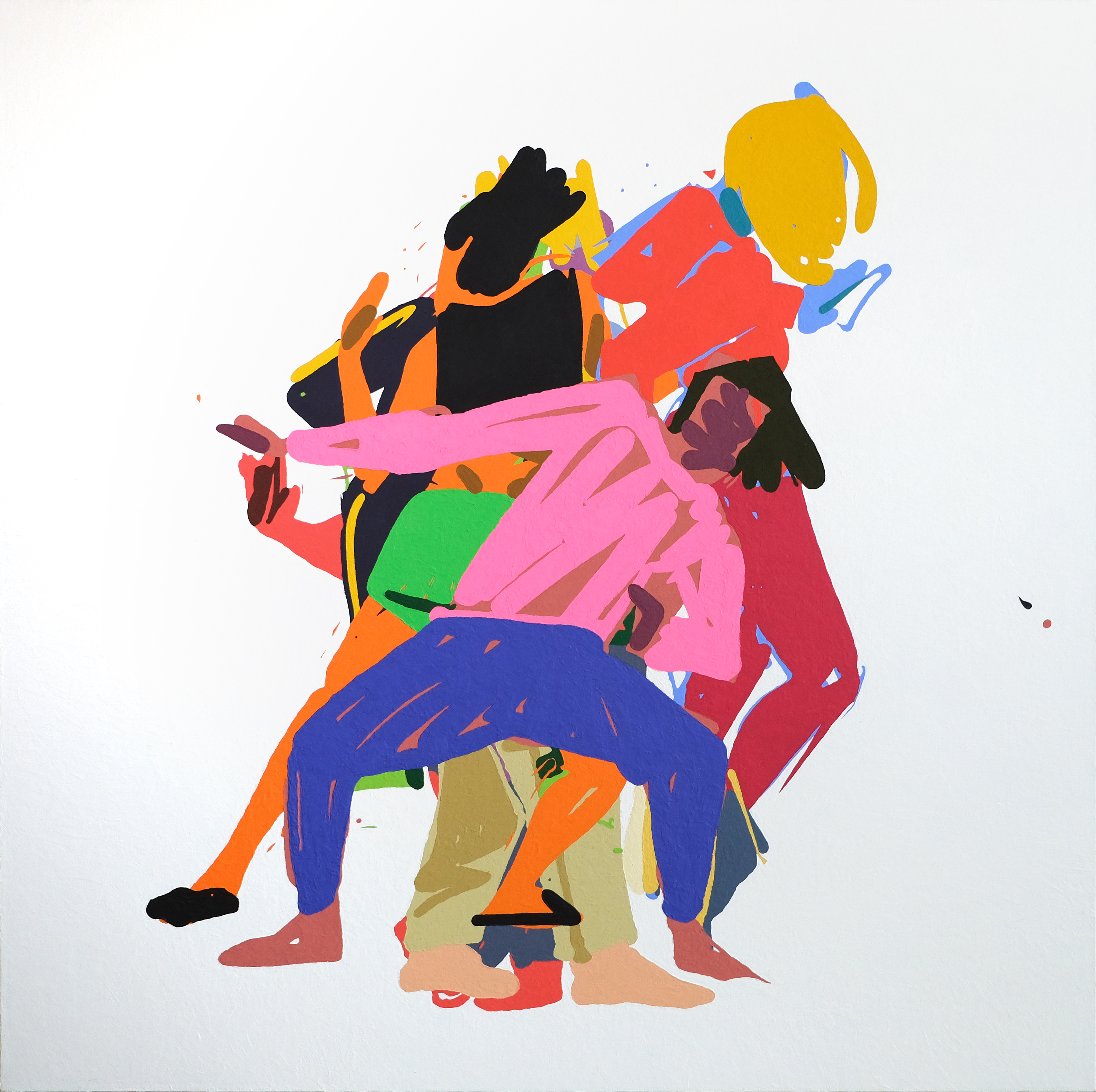 El Pasito Acá iv, 2022. Acrylic on canvas — 36 x 36 in.