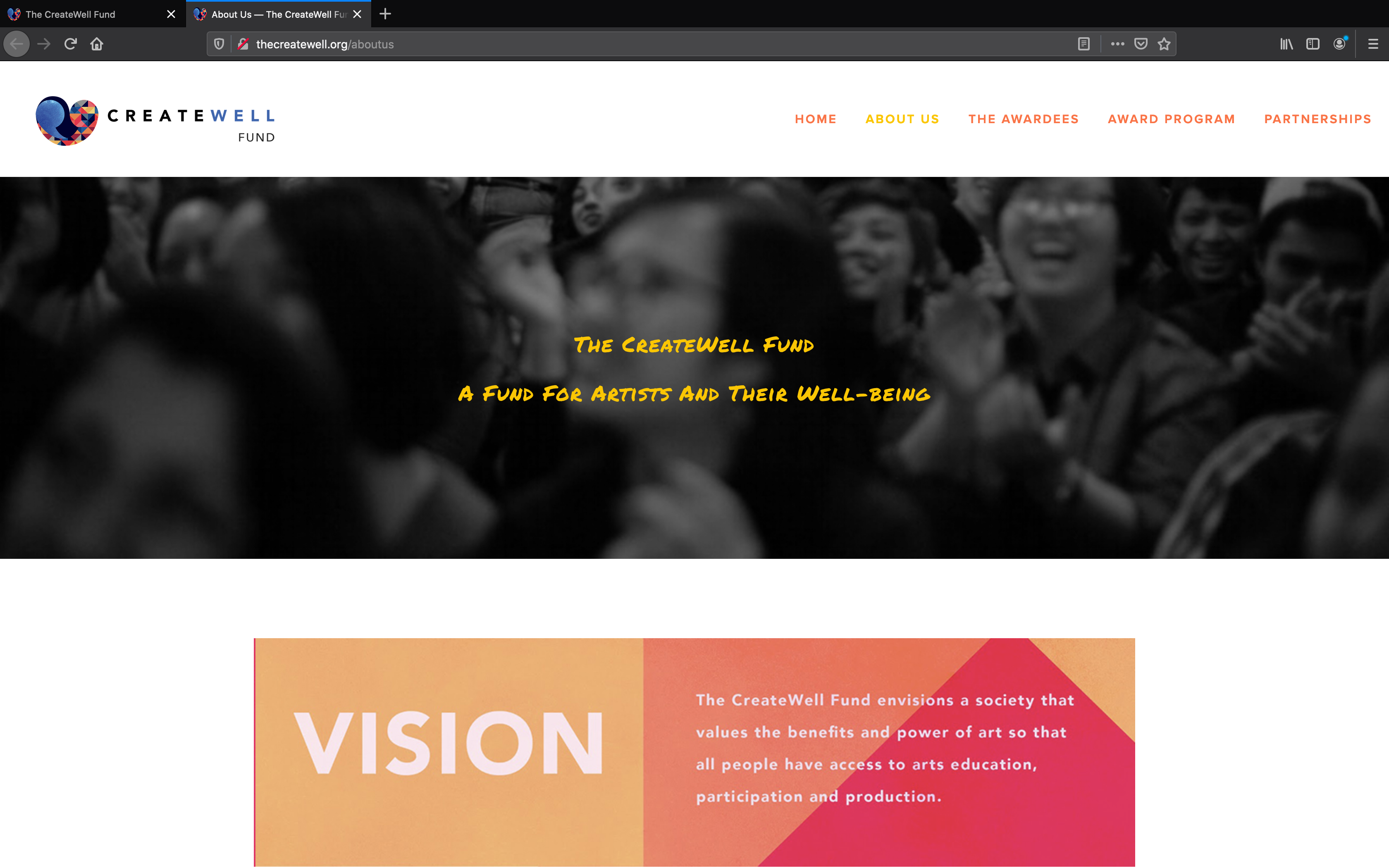 "About" Page from 2016–2020 website.