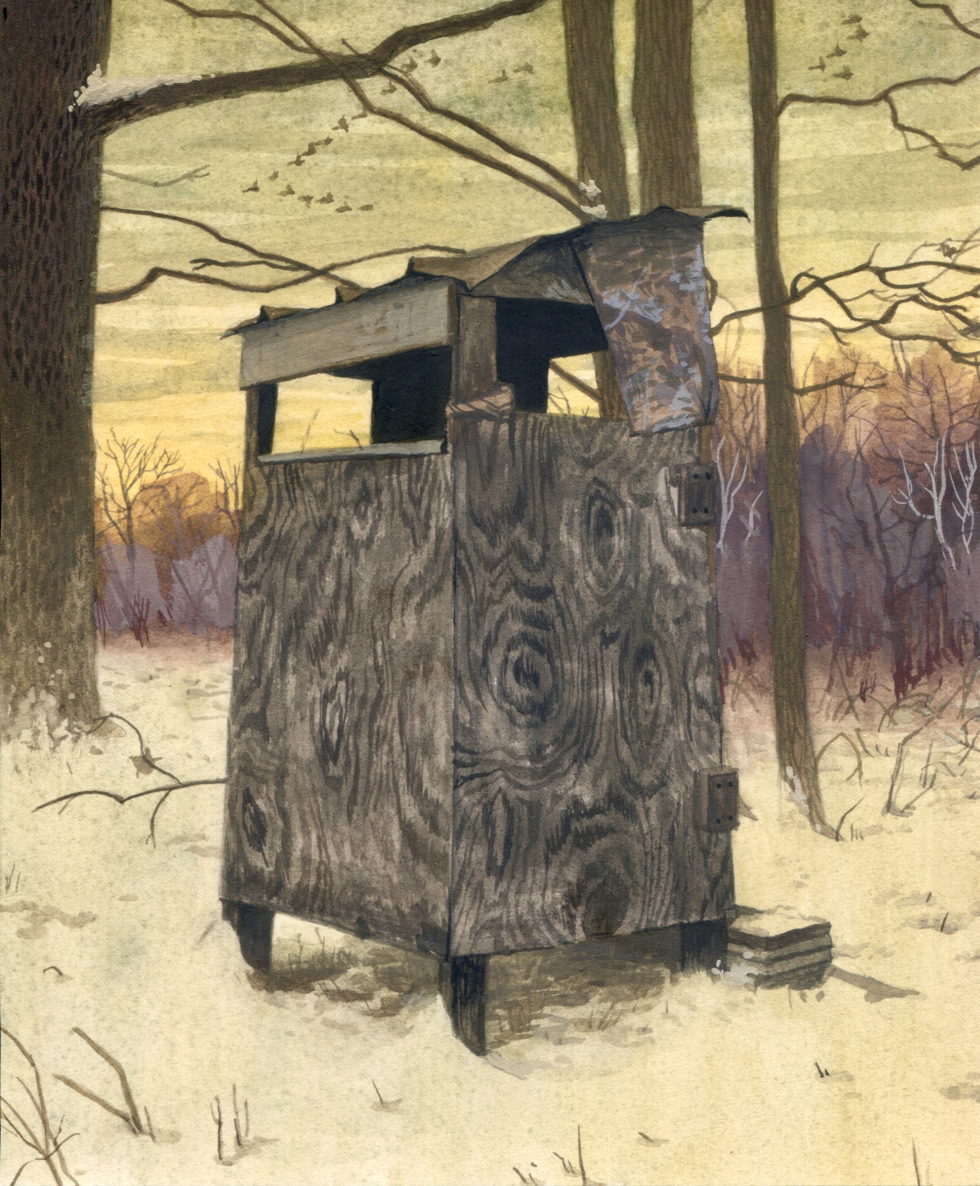 Blind, 2025, 6x10", gouache