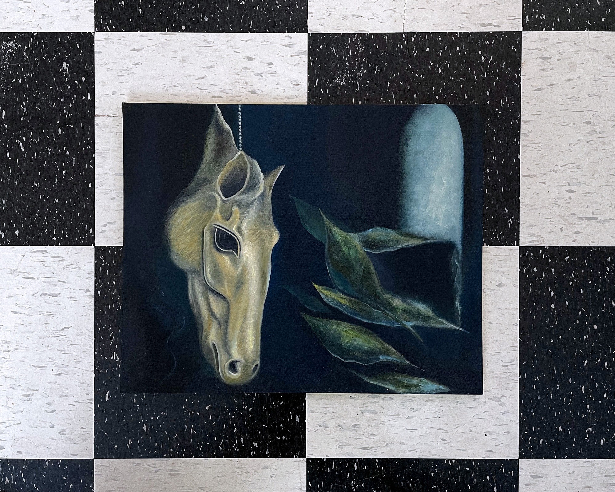 Under the Mountain, oil on canvas