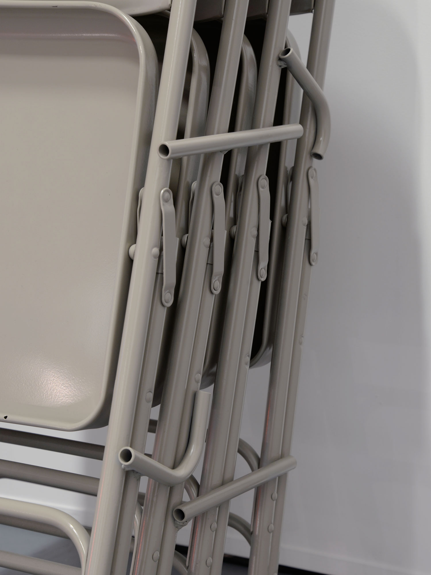//// (Freestanding Stack of Folding Chairs) #4, 2015 [detail]Steel, plastic, and enamel paint96 x 50 x 50 cm.