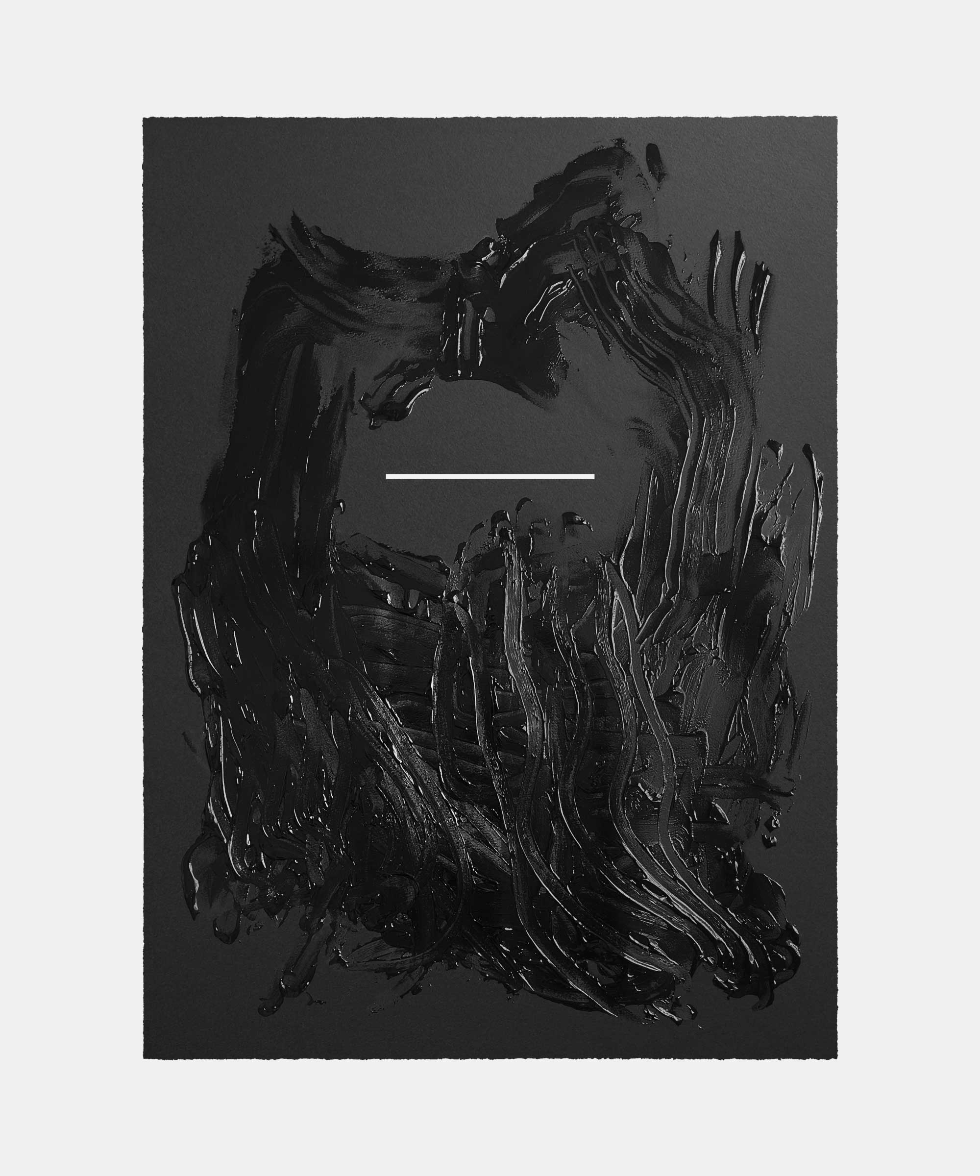 Hands and line, 2022. Acrylic paint on paper. 56&#160;×&#160;76&#160;cm.