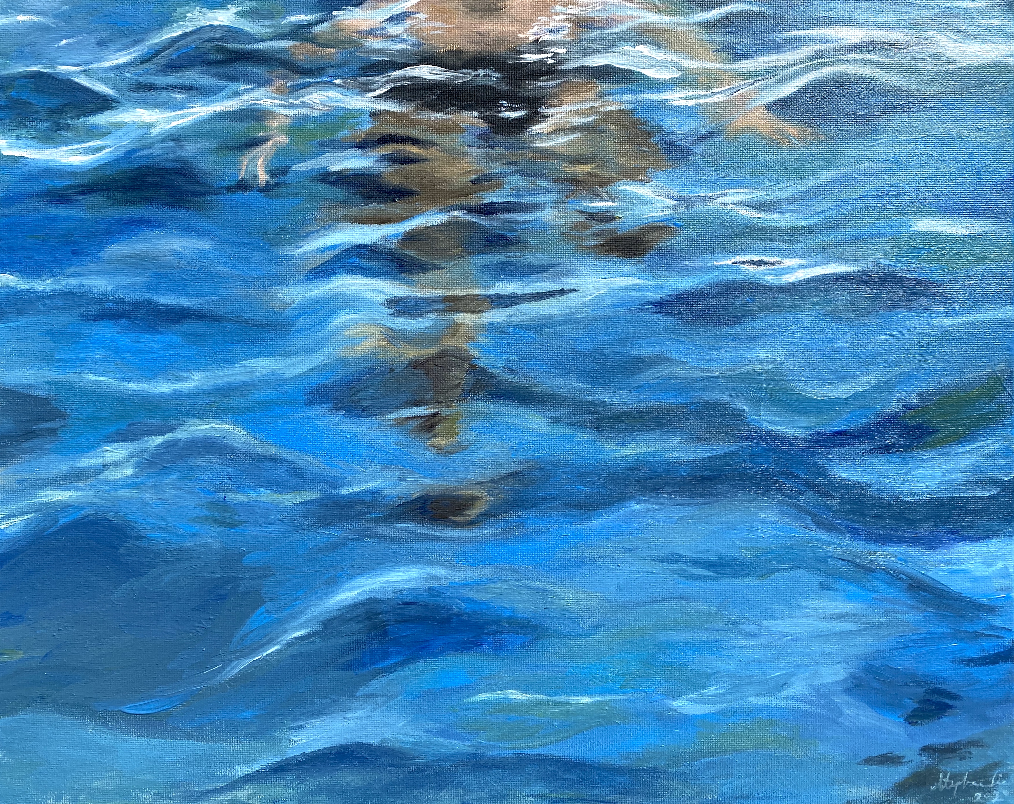 Girl in Water, 2020, acrylic on canvas, 40 x 50 cm