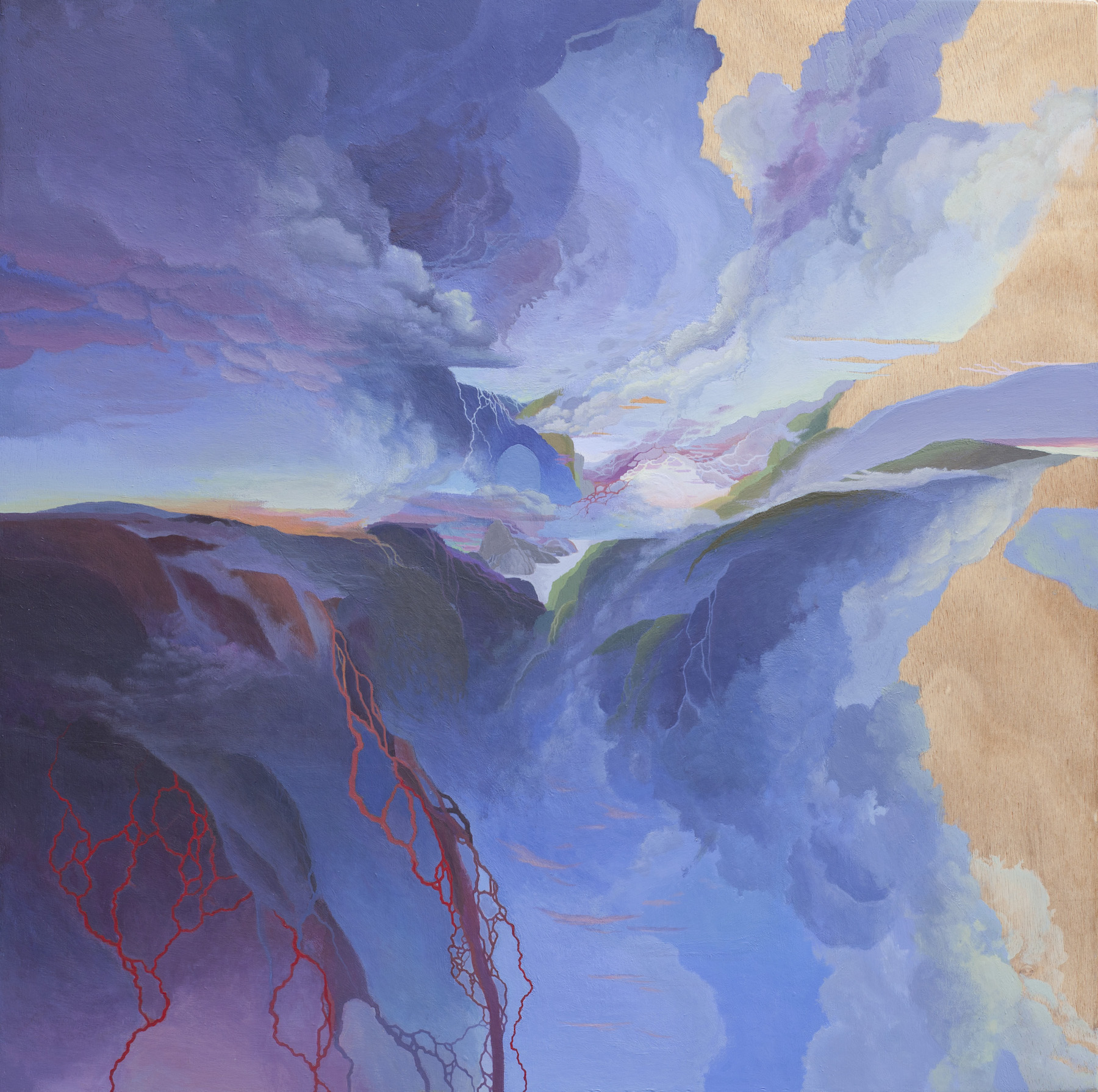 "Automne 2023" (acrylique sur bois, 60x60cm) 