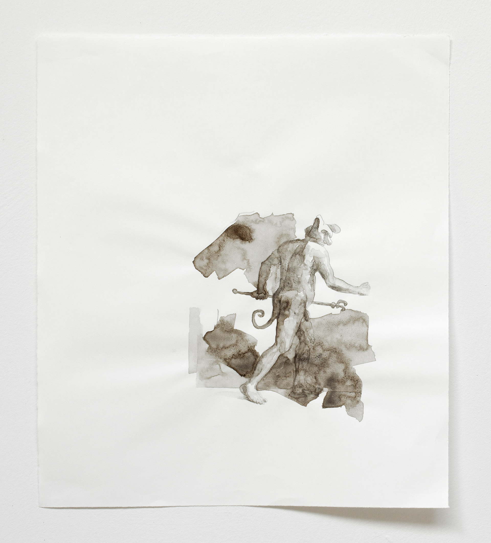 Orion drawing 3, oak gall ink, 13 inches by 15 inches