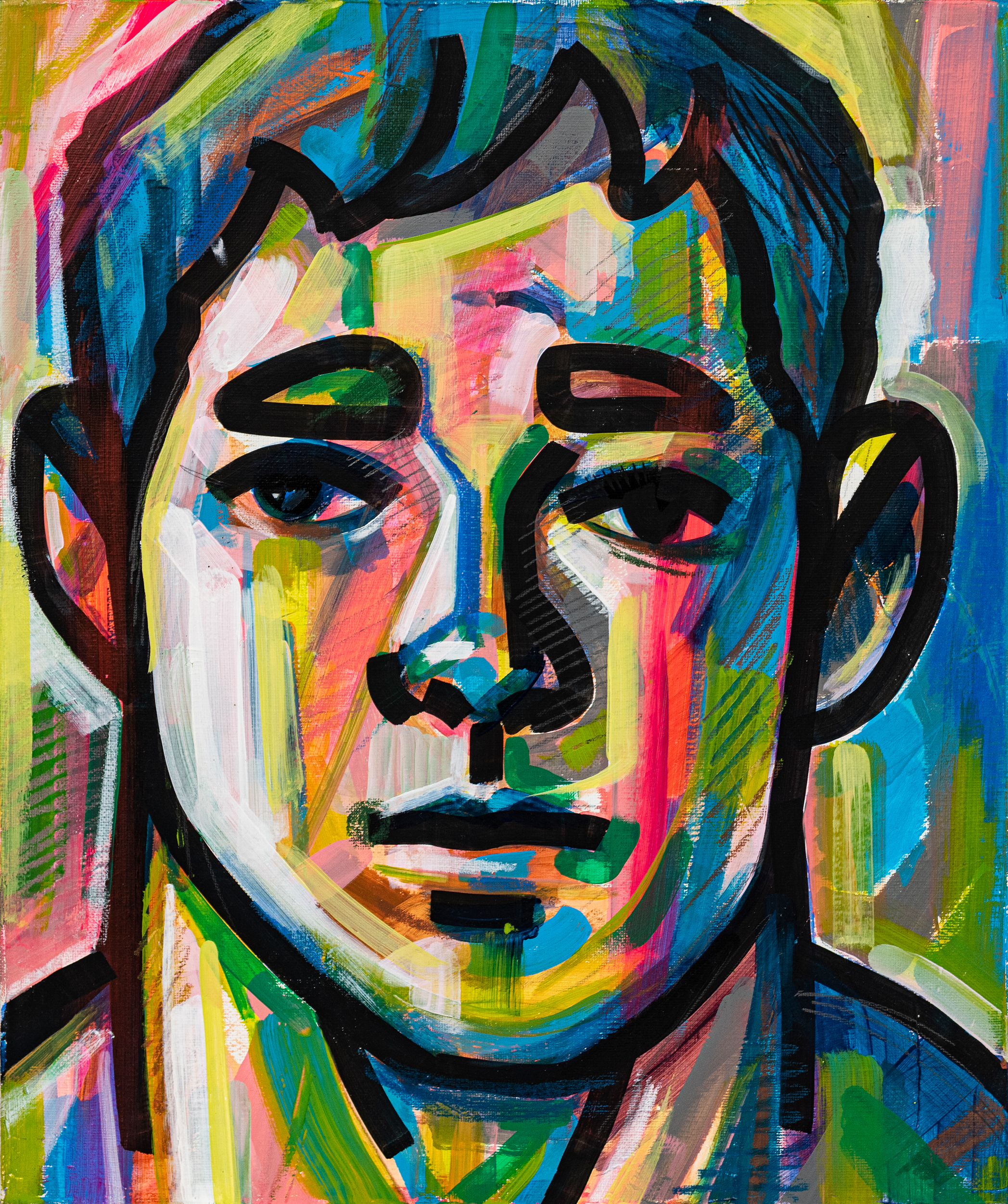 제목 미상, 2018, 캔버스에 유채, 색연필, 45 x 38cmNo Title, 2018, oil, colored pencil on canvas, 45 x 38cm