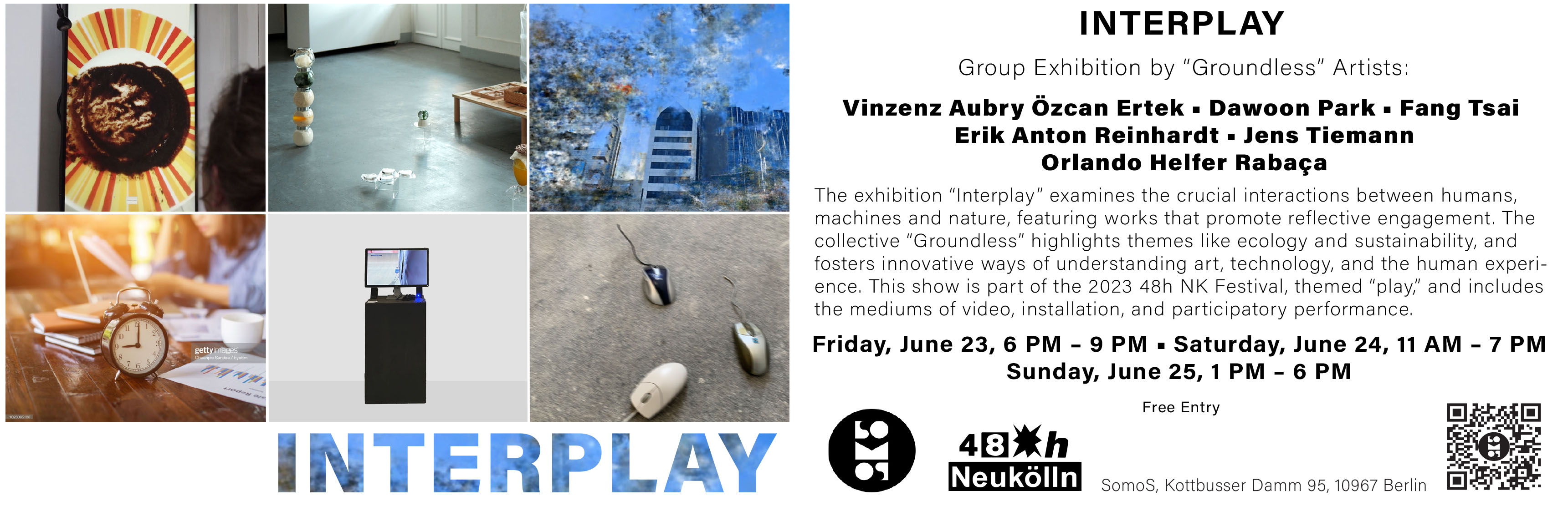 Postcard for "Interplay," Group Exhibition at SomoS for 48H Nk Festival (2023)