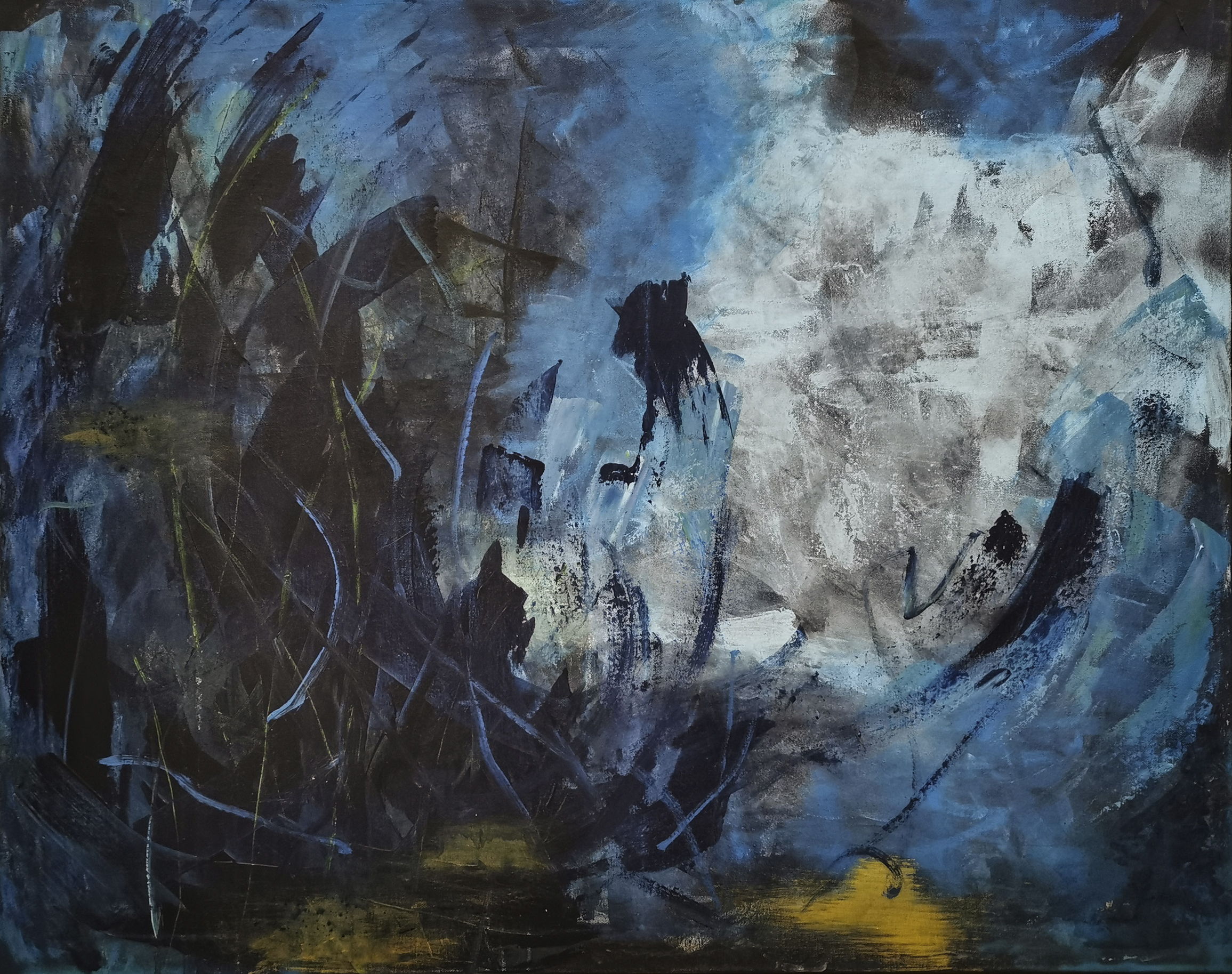 Safe under my sails, 73x92cm, Mixed media on canvas
