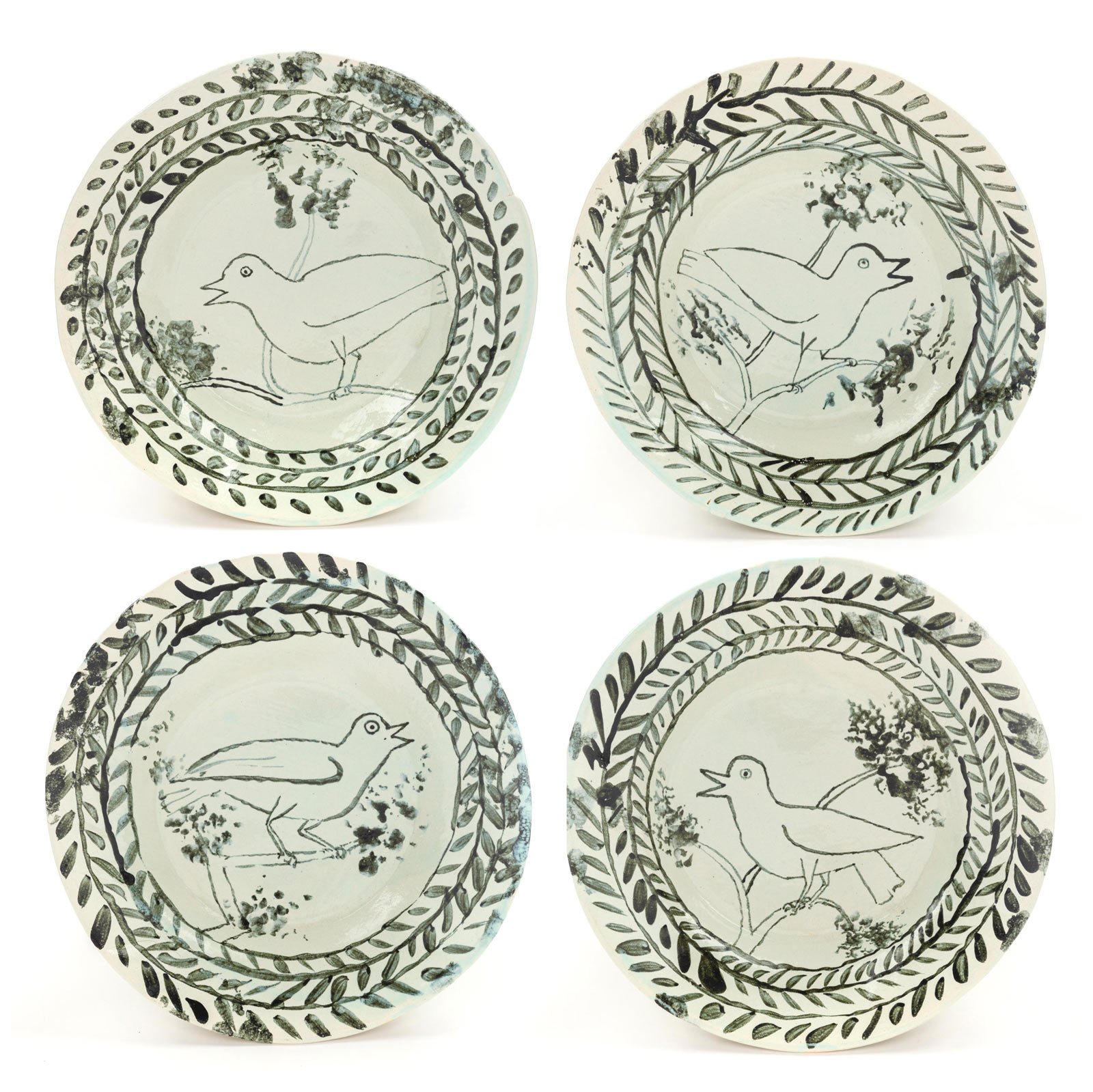 Bush of birds plates, 21.9.2020Glazed ceramic stoneware5 x 26cm eachSet of 4