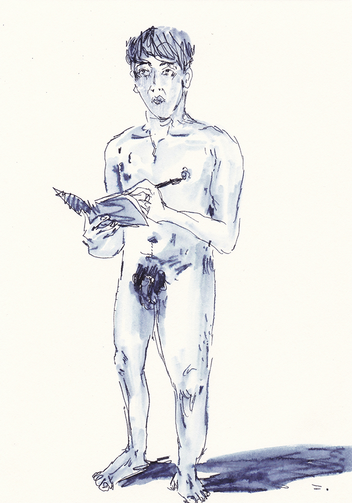 The real self portrait, 2017, pen on paper, 21*14.8(cm)