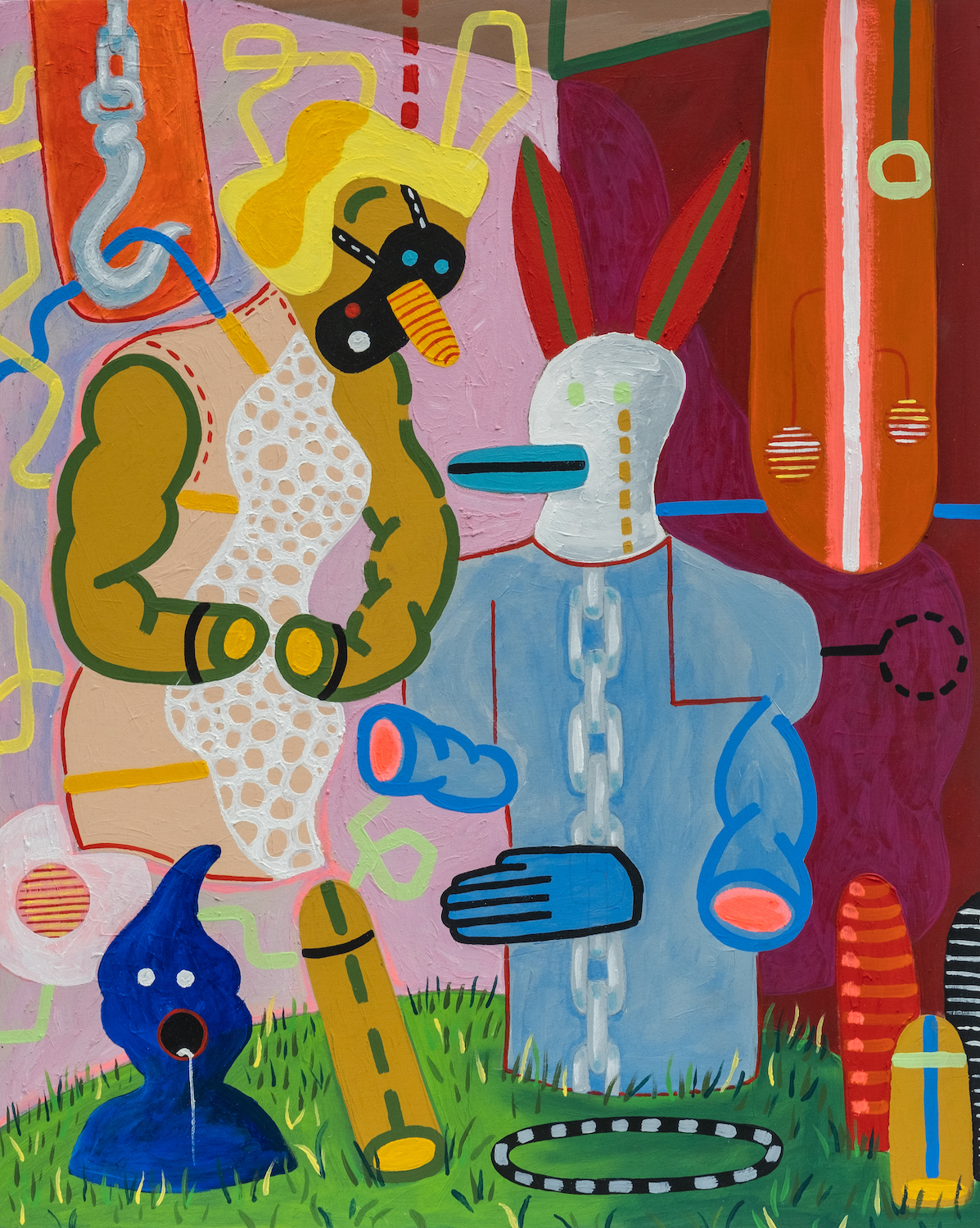 9. Stripping Her of Happiness Made Her a Saint, 2020, Kremer Pigments, Flashe, acrylic on panel, 20 x 16 in. $1,200 (Sold)