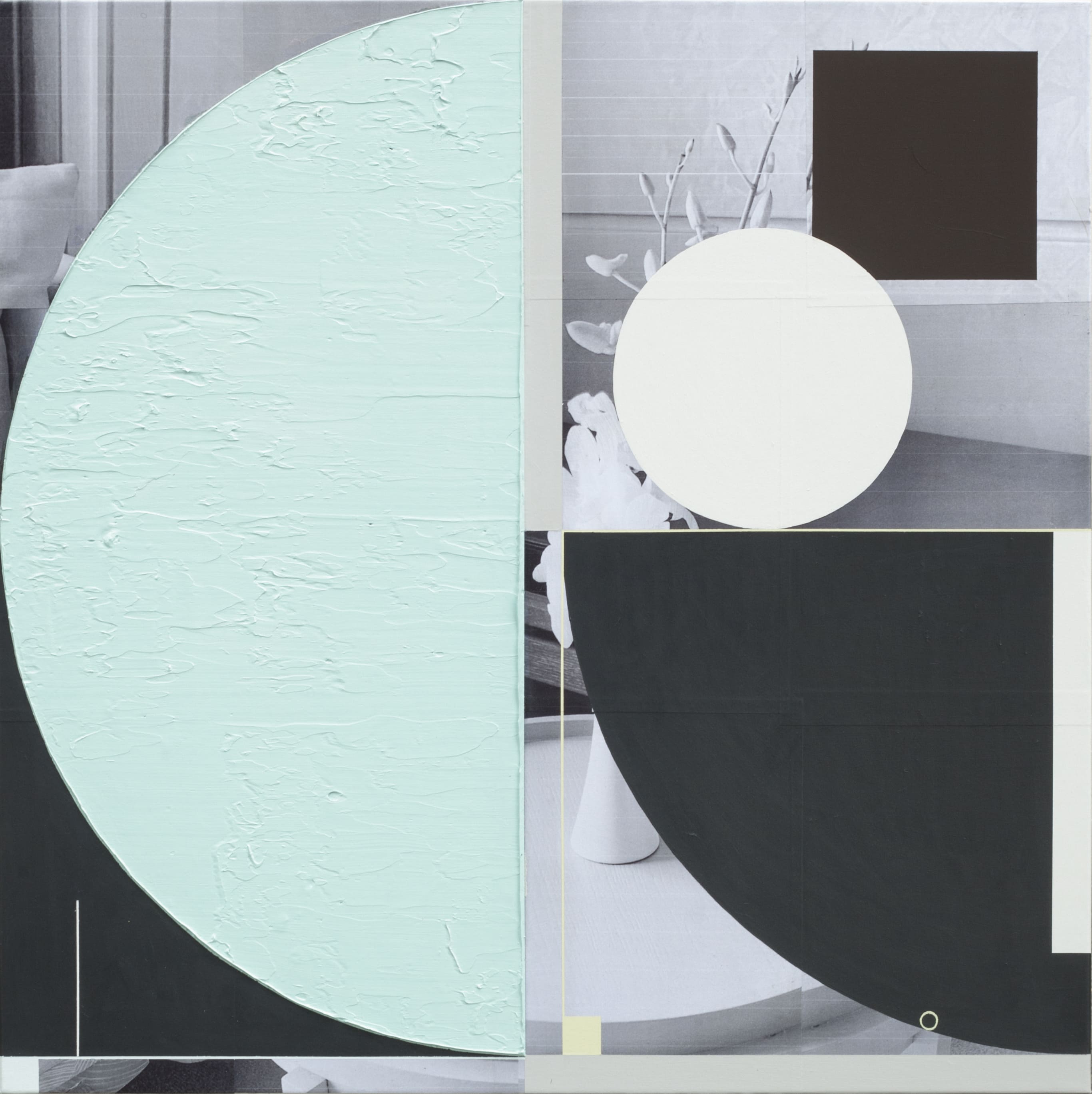  Nikko Hotel, 2020, Acrylic and Photo-Collage on Canvas, 73 x 73 cm