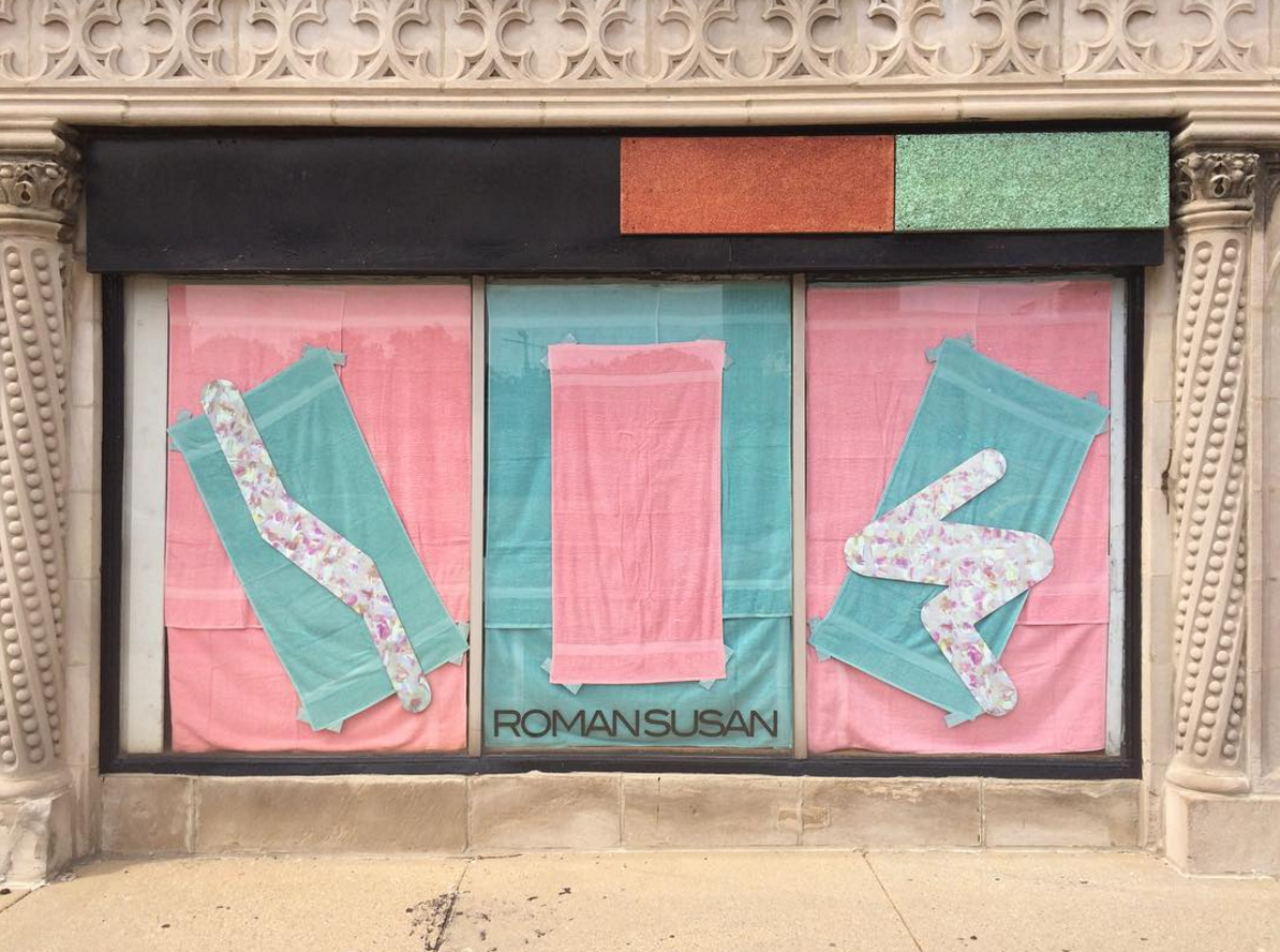 Window display during Flip Flops Dry Off by Erin Hayden