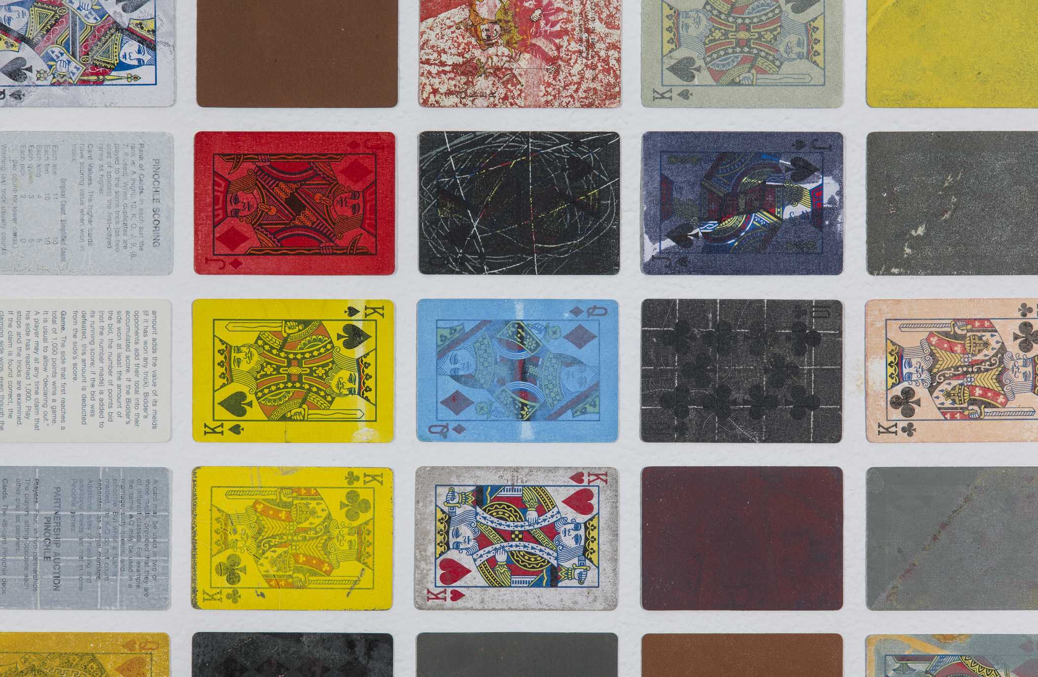 1919 (Checkerboard), Detail, 2008-2014, Monotyped Playing Cards
