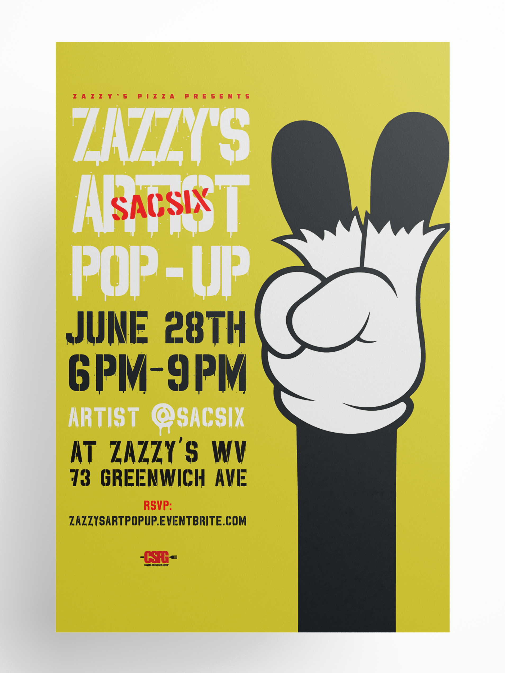 Sacsix x Zazzy's Event Poster Design