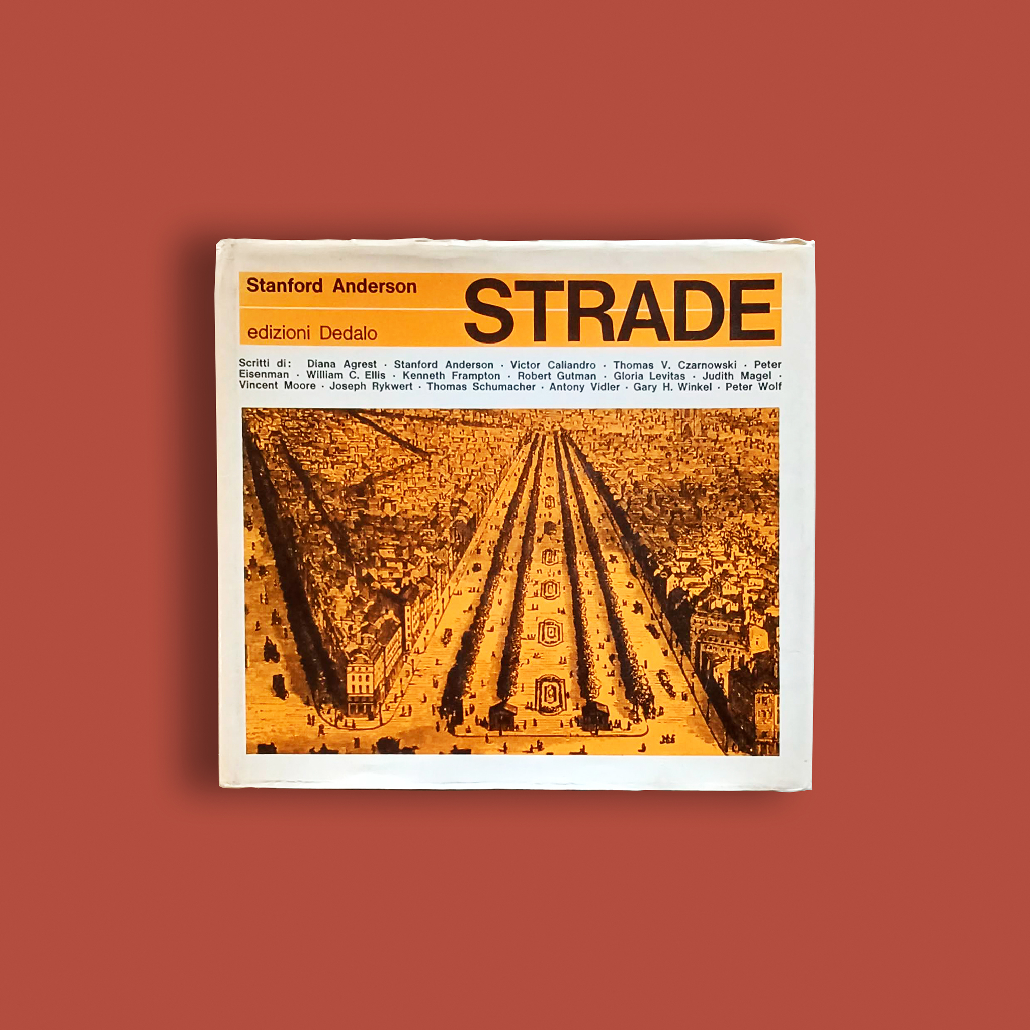 Stanford Anderson On Streets, MIT Press, 1978.On Streets offers a superbly illustrated study of the history and sociology of streets, their role in urban life, their design and structure, as well as an actual demonstration project. The semiology of the street is taken up by Thomas V. Czarnowski and Diana Agrest who focus on the street as the locus of communication and signification in the community. Social scientists G. Levitas, G.H. Winkel, and R. Gutman's contributions are especially intriguing investigations of the anthropology and sociology of streets, man/environment research, and the architectural profession's nostalgia for street life. S. Anderson's own study of neighborhoods in Paris and Cambridge forms the basis for a system of classification for public/private space, while K. Frampton writes about architectural efforts to build alongside streets or to create megastructures with streets inside them.