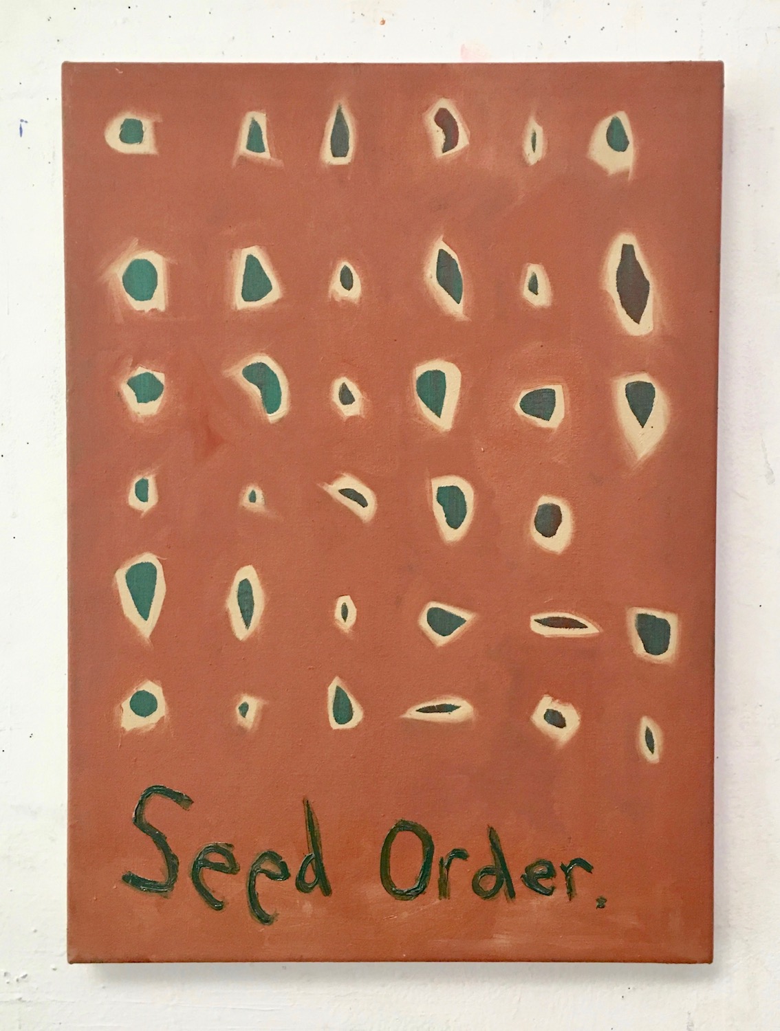 Maya Strauss, Seed Order (After Budbill), 2019, Oil on canvas, 22 x 16 in., $2,800