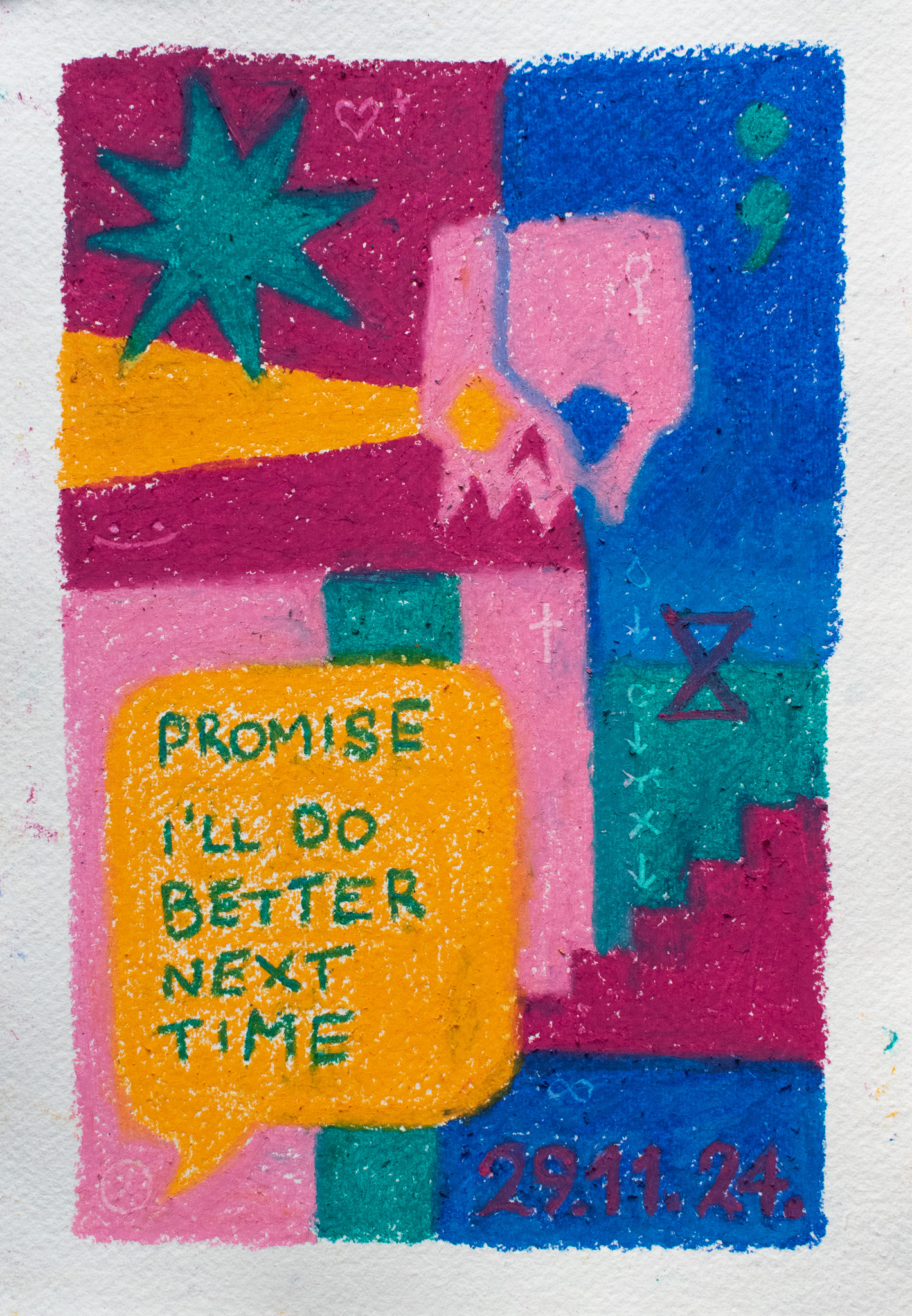 Promise - Oil pastel on paper