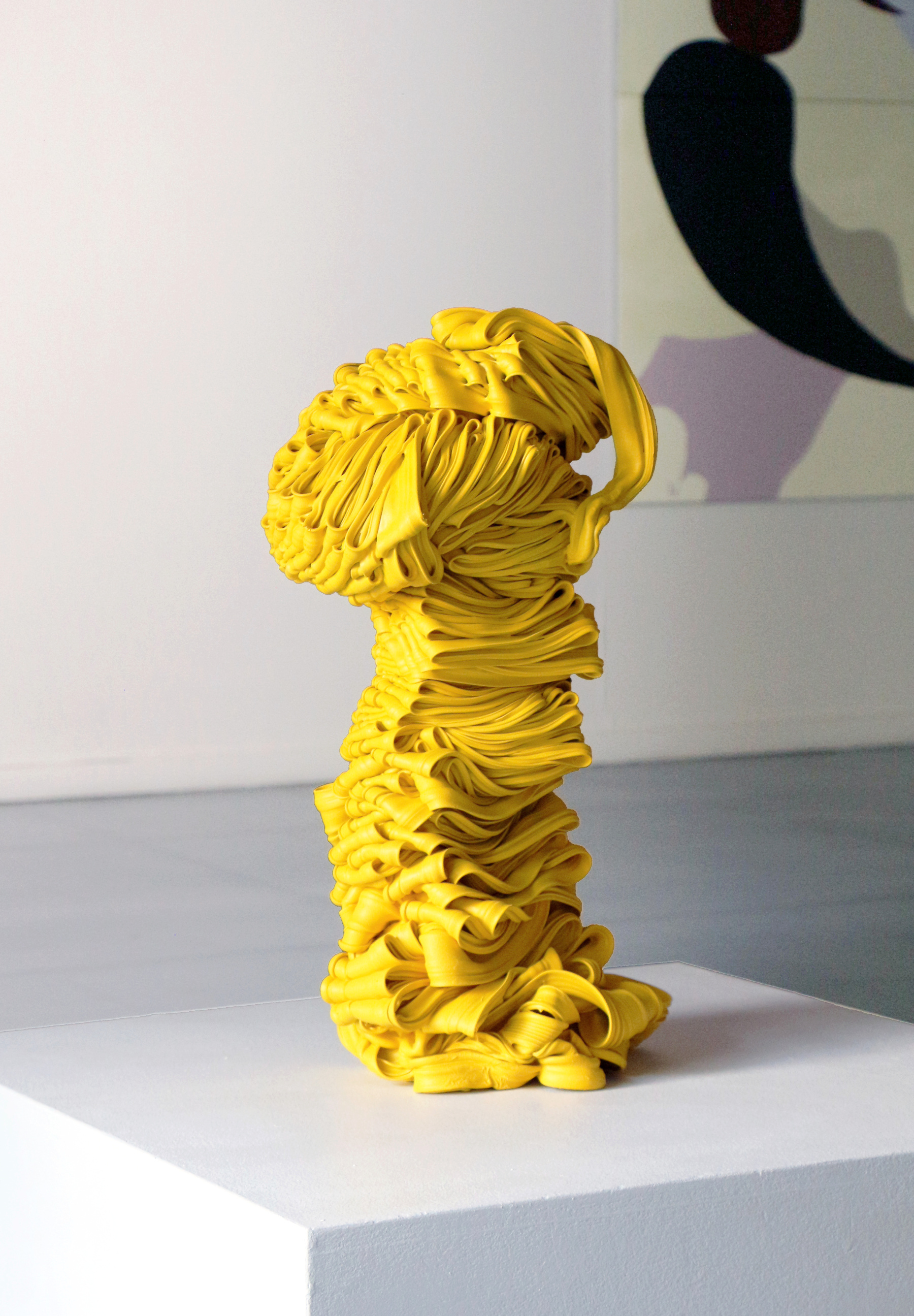Yellow sculpture by multidisciplinary Finnish artist Lana Haga