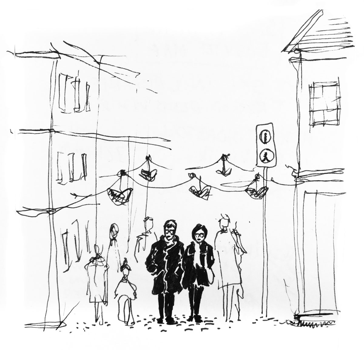 Copenhagen with you - Ink on paper 40x40 cm