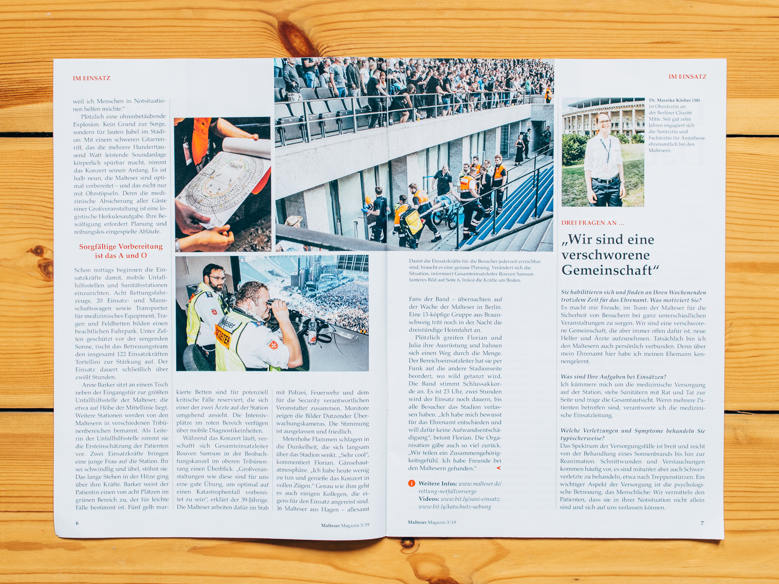 Malteser Magazin / Rammstein Olympiastadion Konzert Einsatz / Sommer 2019