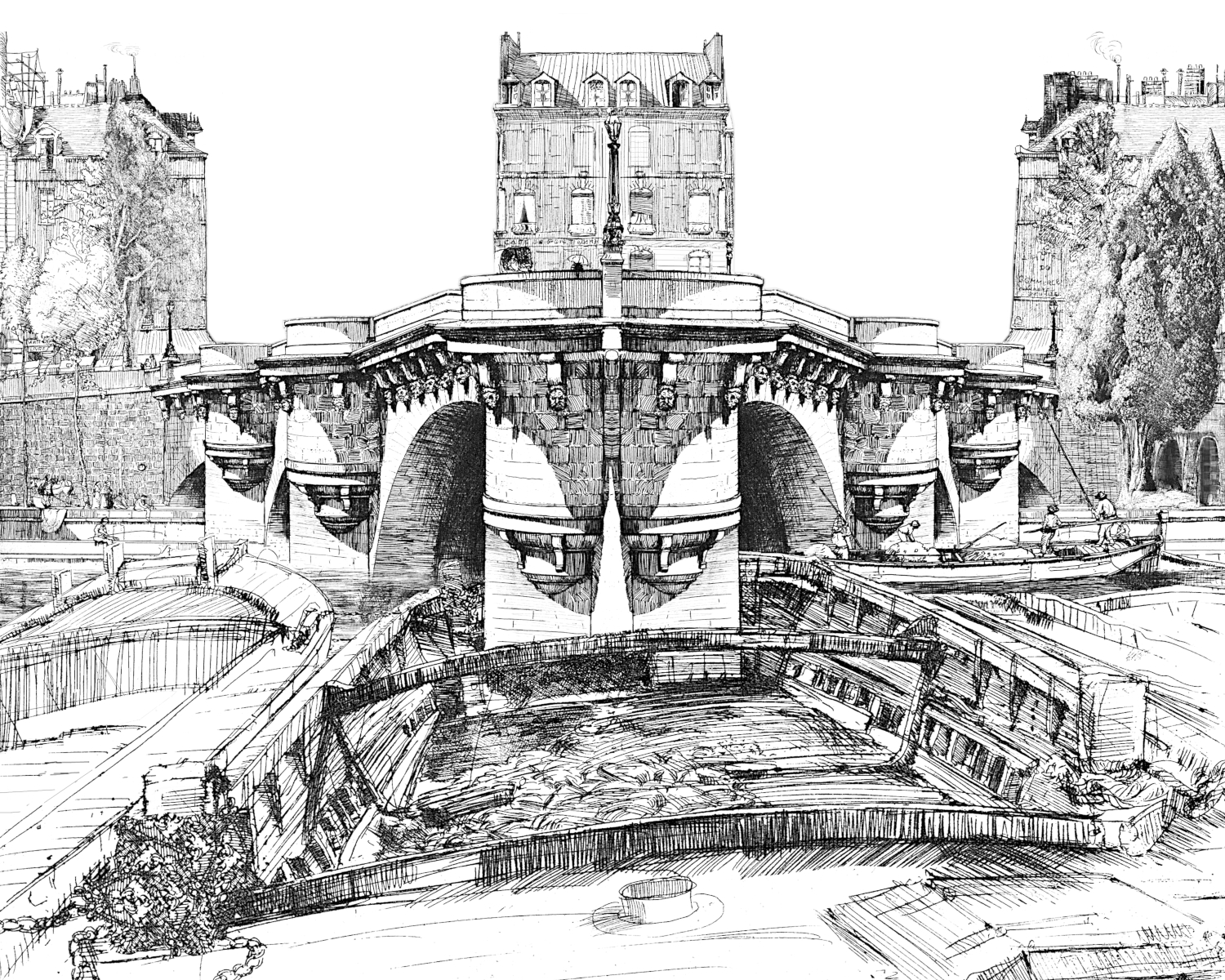 photomontage from 3 etchings by Donald Shaw MacLaughlan