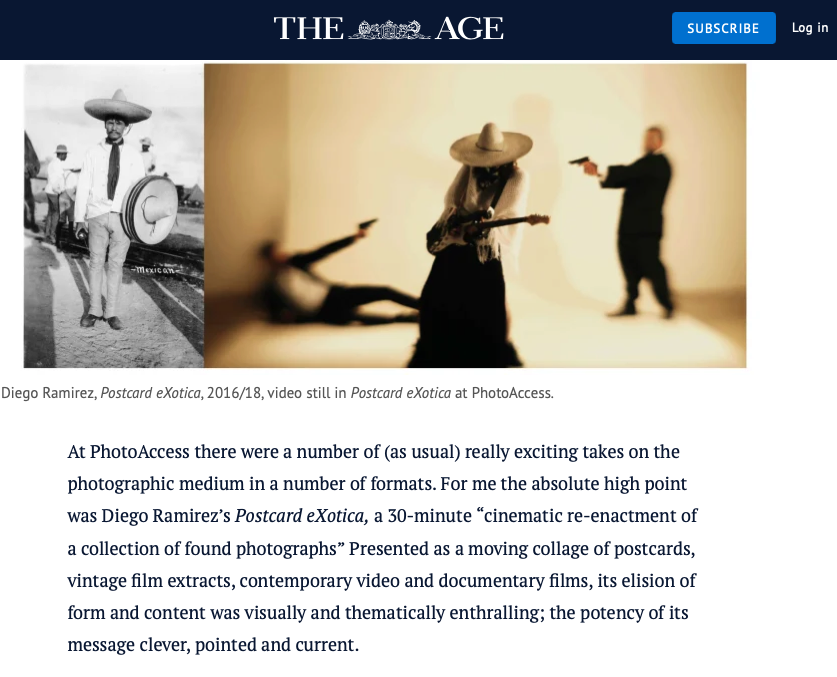 Review of the year touching on my solo show Postcard eXotica by Peter Haynes, The Age, 2018