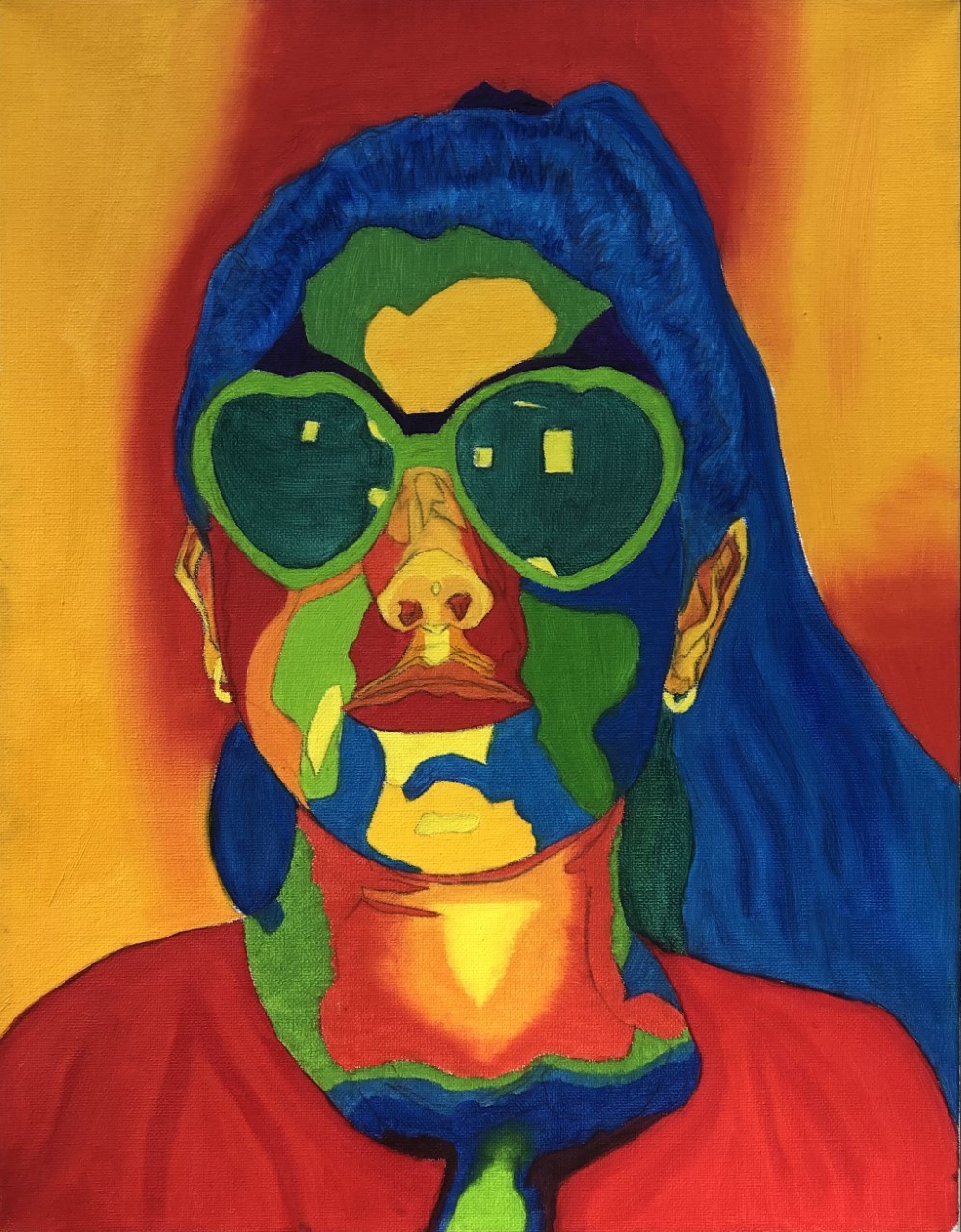 Melissa Sagaseta, Self Portrait 3, 18x21 inches, ART-102: Intro to Painting