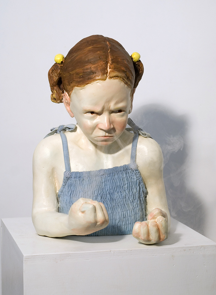 don't get any closer, 2010, aluminum, fabric, detctor and a smoke machine 40x30x20cm