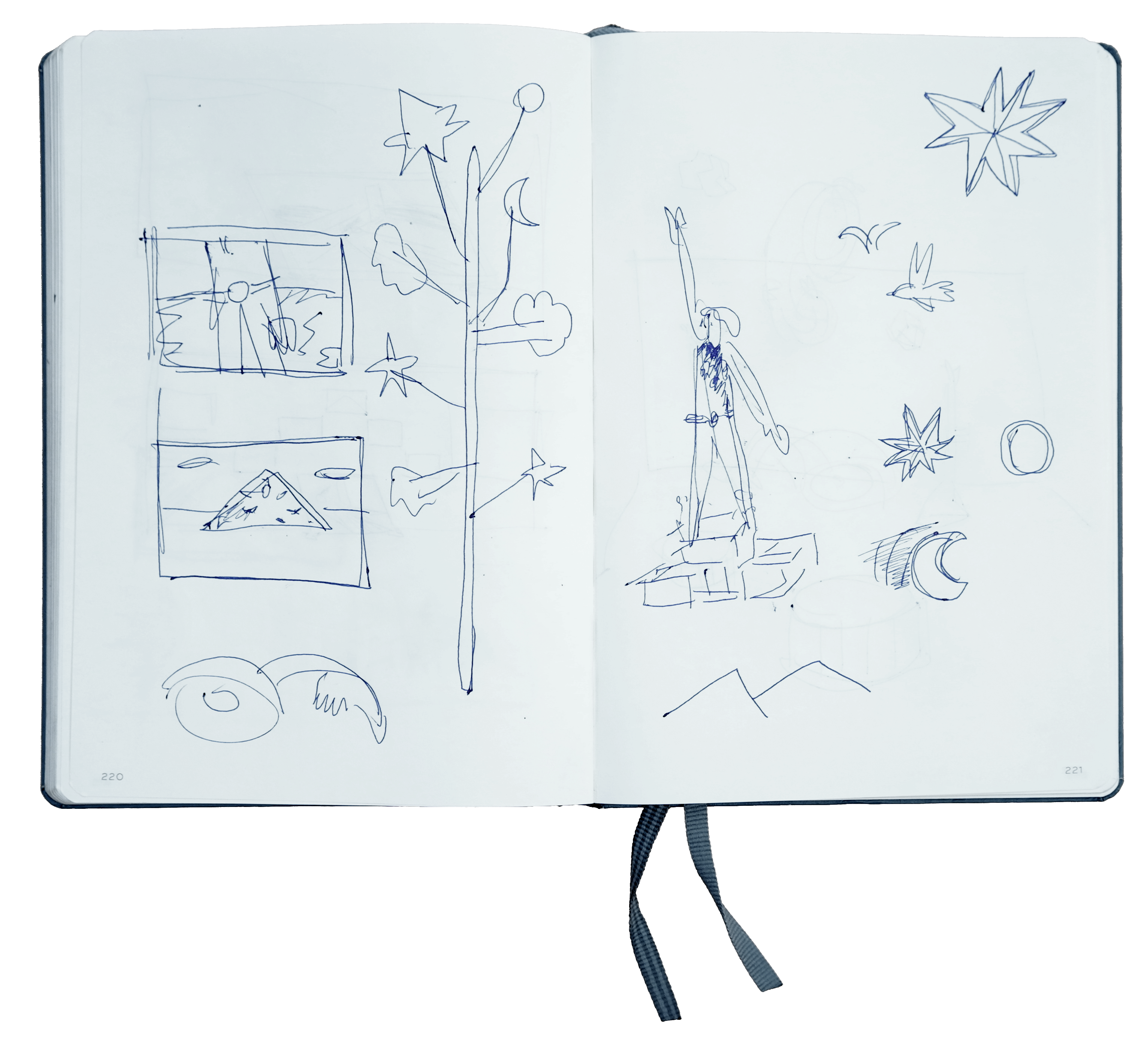 Sketches on paper, 2022-2023. Variable dimensions