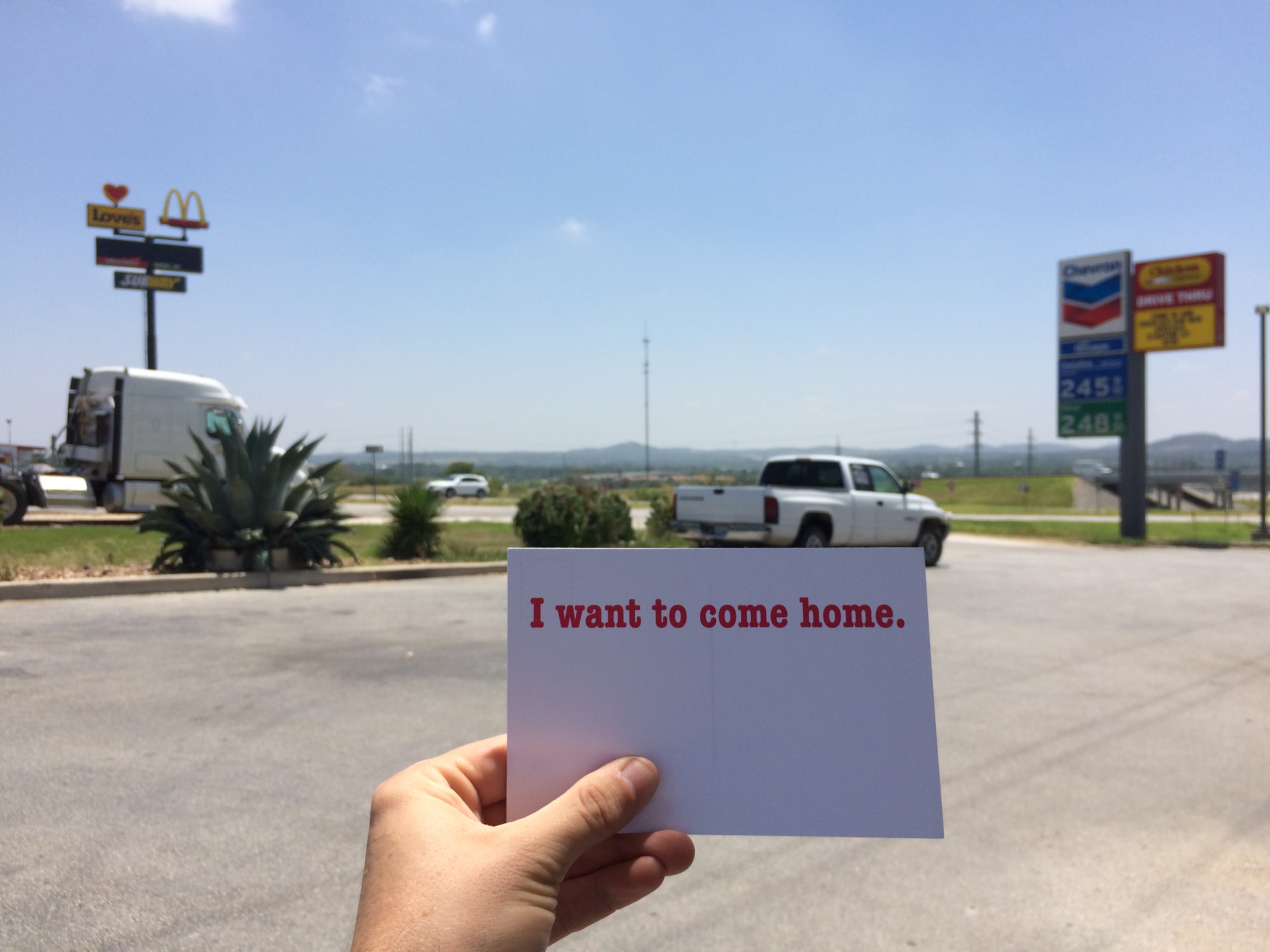 Placed this card at a random gas station somewhere in the Southwest. 