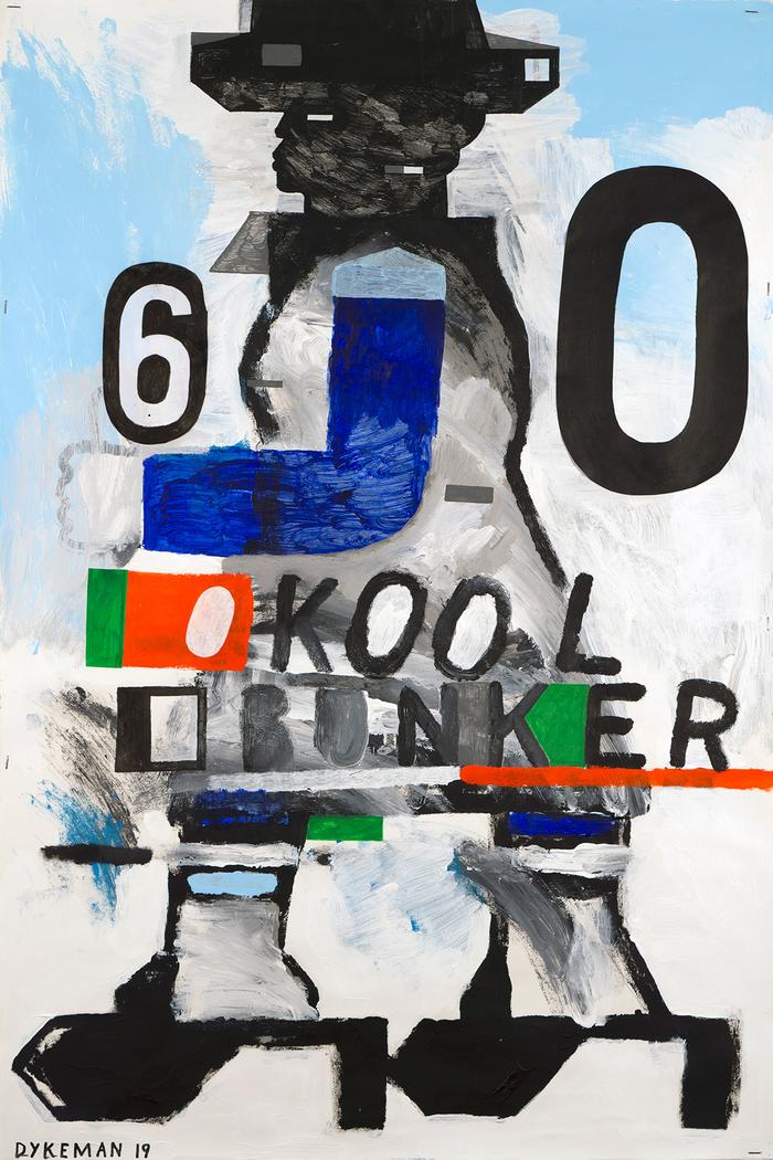 Bunker Kool 60, 2019, Acrylic on paper, 36 x 24 in. (unframed)