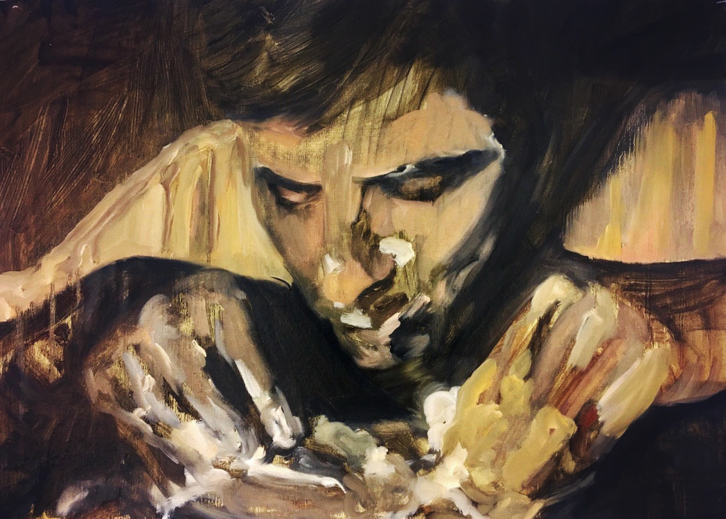 Kronos Serie #1, 2019, huile sur carton, 50x70cm