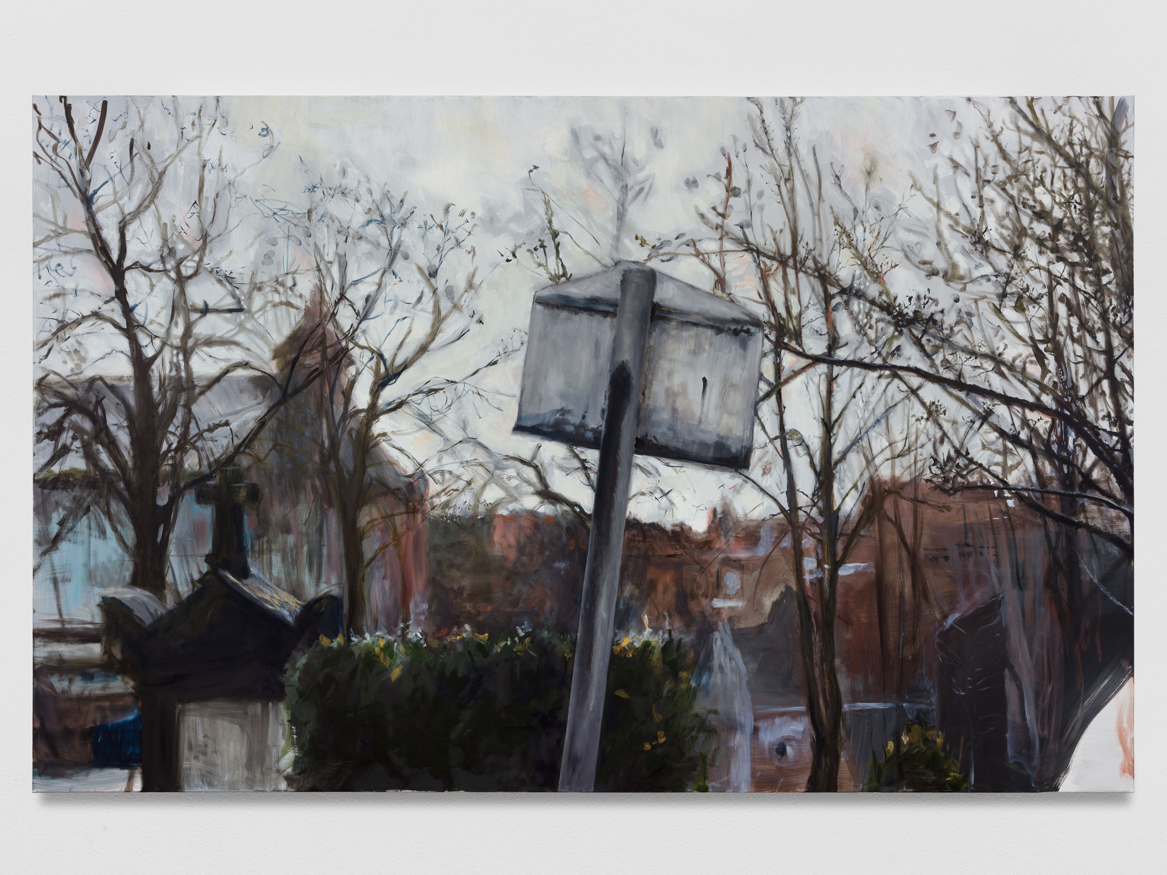 A sign not meant for us 2022, Oil on canvas, 190 x 300 cm. (Documentation: Silvia Cappellari)