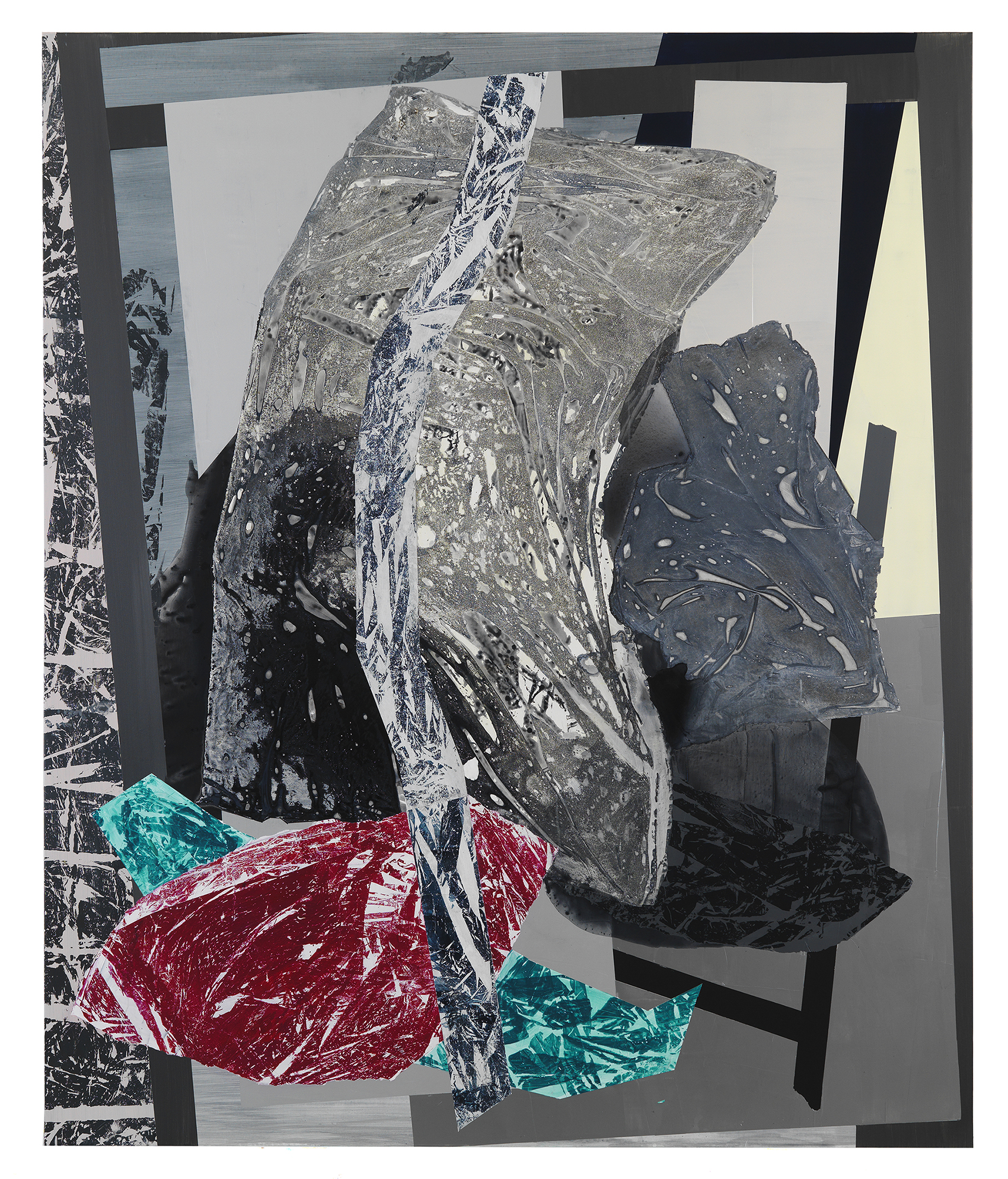 "Untitled (Evidence)", acrylics on polyester canvas, 76x63", 193x160 cm