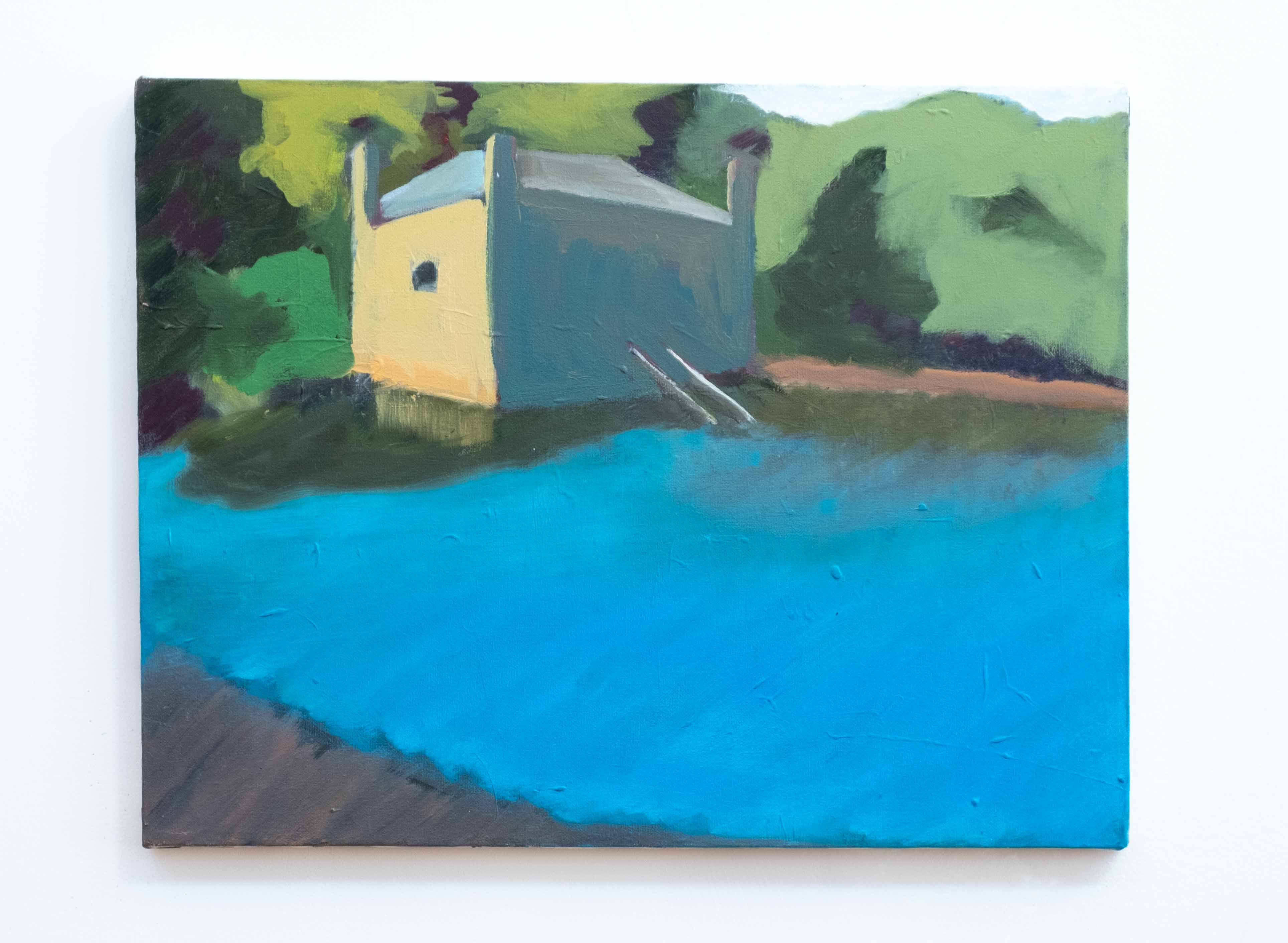 Boathouse, Central Park, oil on canvas, 14 x 18 inches, 2010-2019