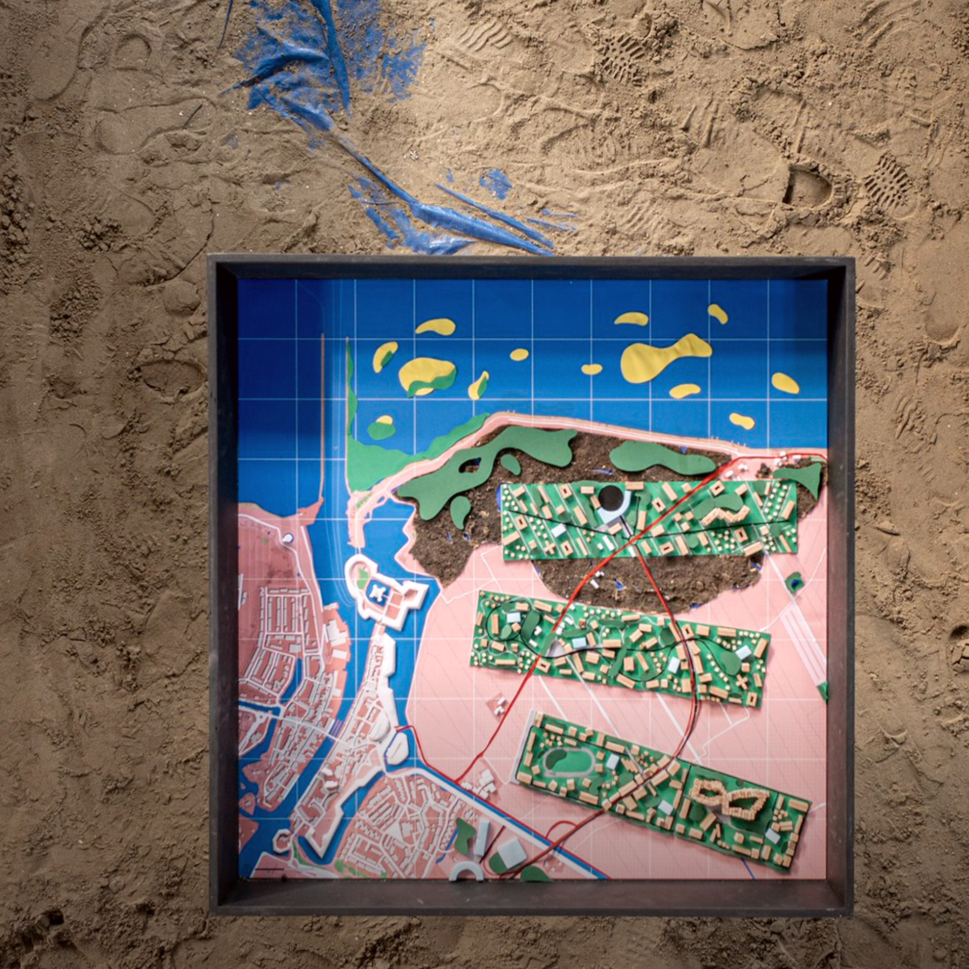 Ministerie van Maak, a small piece of the grant alternative puzzle of possibilities to create a million new homes Initiative of ZUS and Mann.  Our  proposal for a strategie to build 10.000 homes next to national historic center of Muiden, NL. The IABR 2022 exhibition 