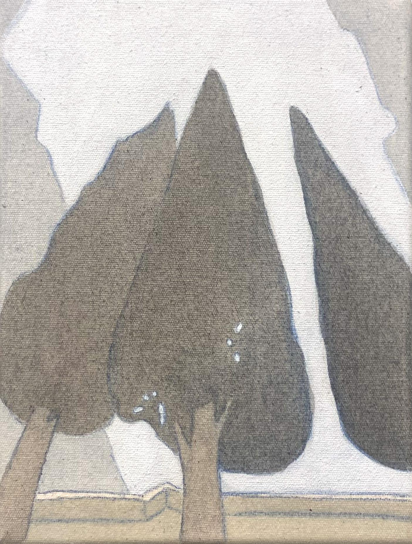 Pilgrim, Acrylic, gouache and pencil on canvas, 25 x 18 cm, 2023