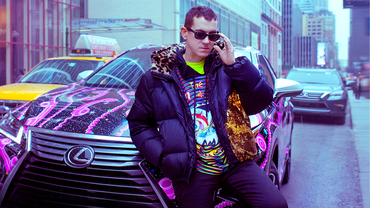 SPRING 2016 - LEXUS x JEREMY SCOTT - In a first-ever, fashion icon Jeremy Scott unveiled a new set of prints to the public before his show by wrapping 10 Lexus SUVs in the various prints from his space cowgirl-inspired Fall 2016 collection. The wrapped cars hit the streets of Manhattan days before his show to preview what was to come.