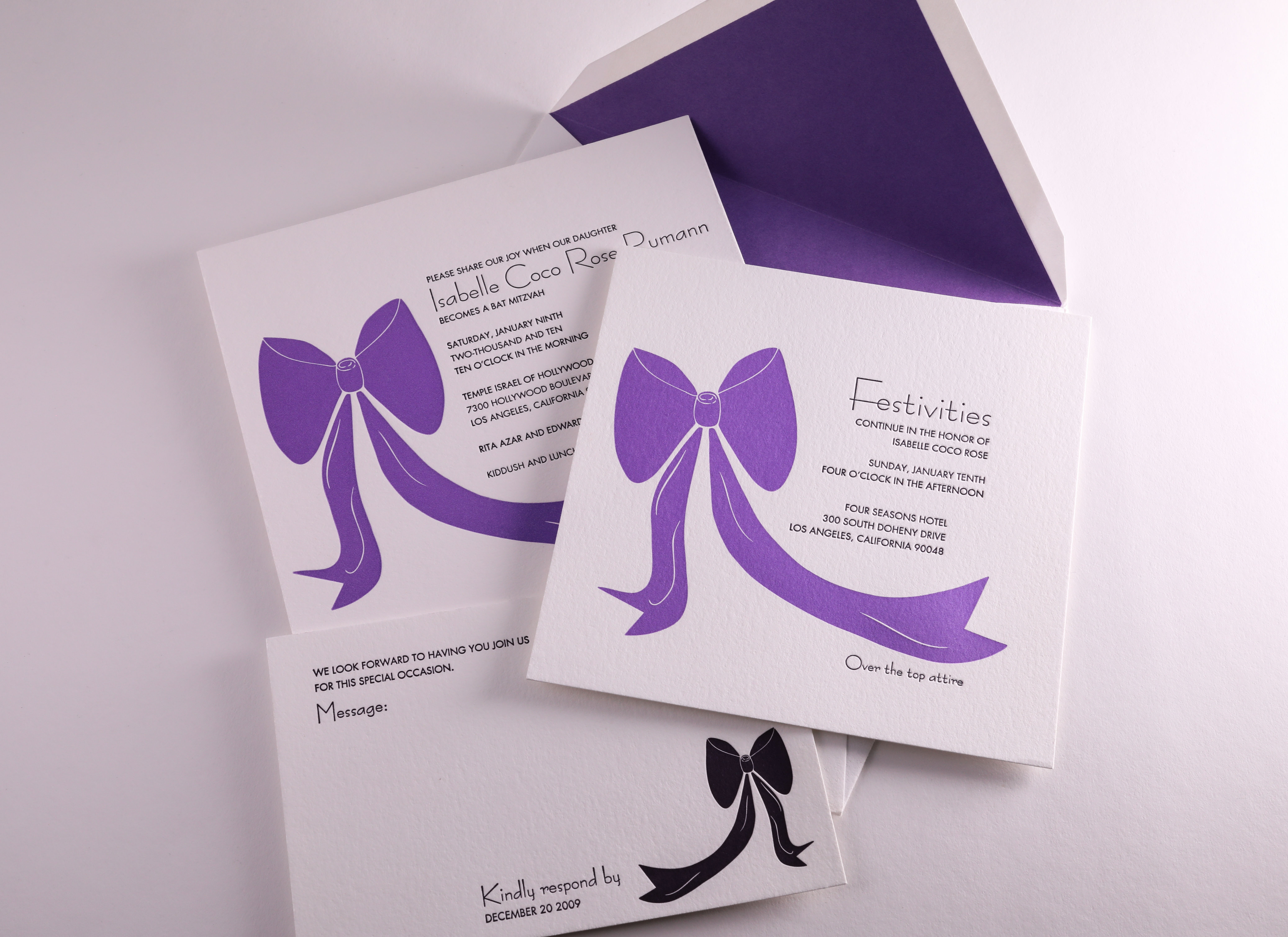 Coco's Bar Mitzvah invitation set