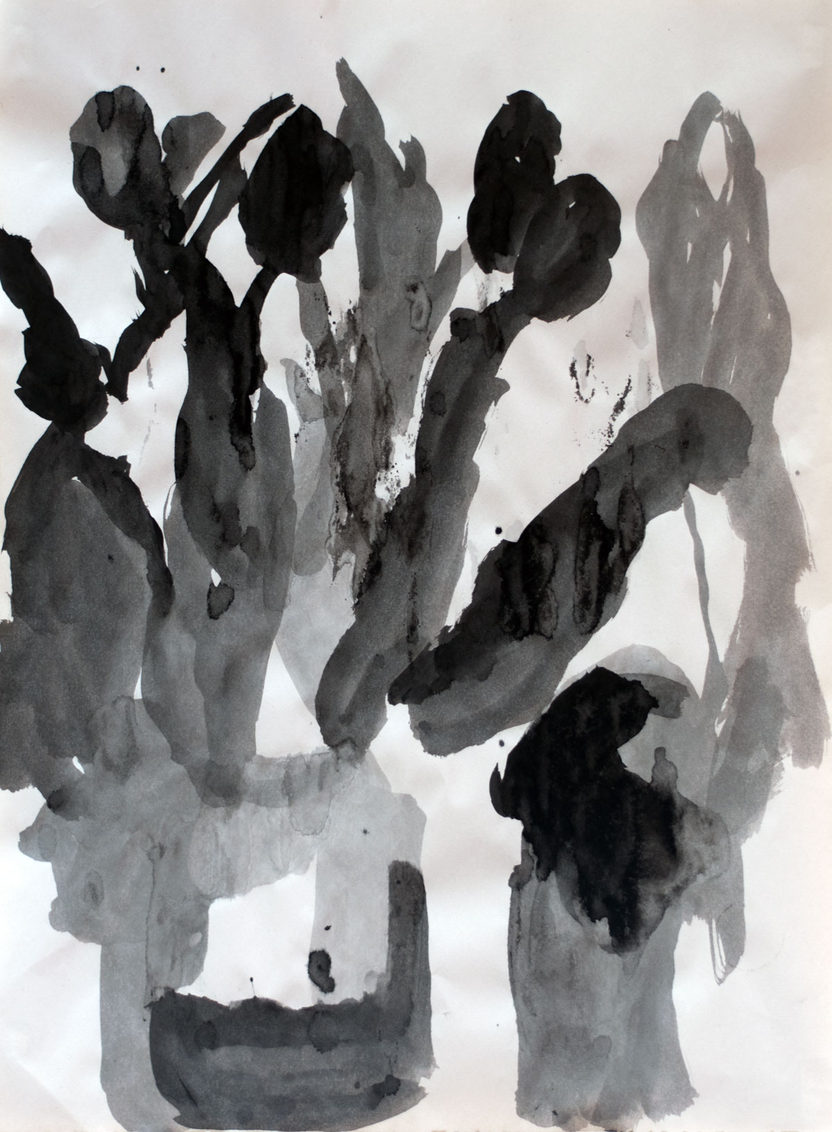 Ink on newsprint drawings — Ekaterina Vanovskaya