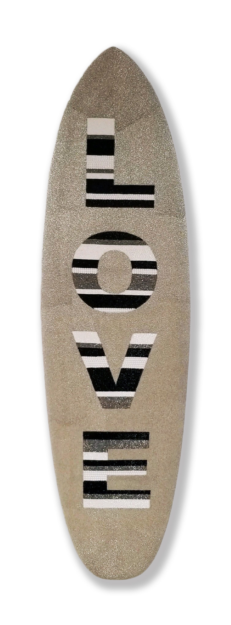  LOVE   Mixed media on surfboard  7 Ft.