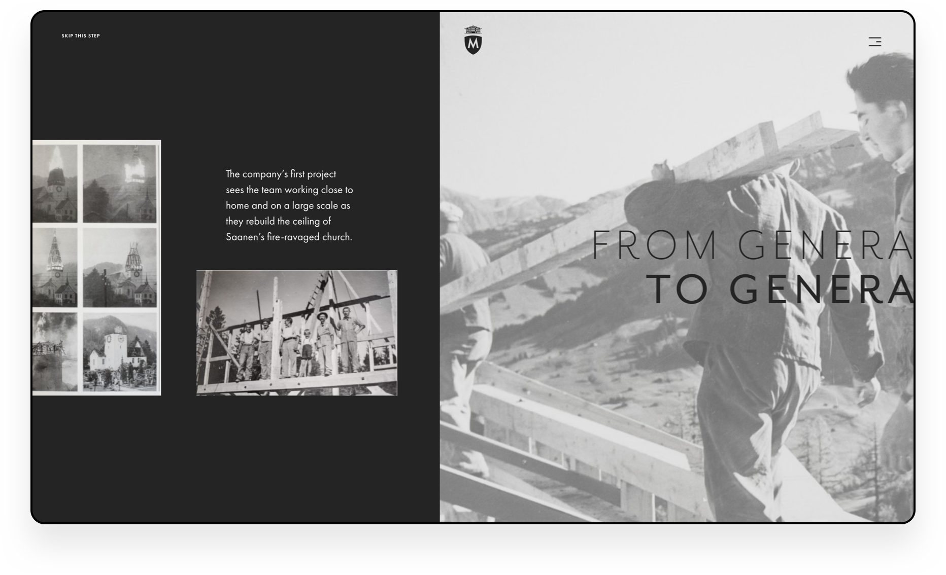 Screenshot of Chaletbau timeline, 2 of 4