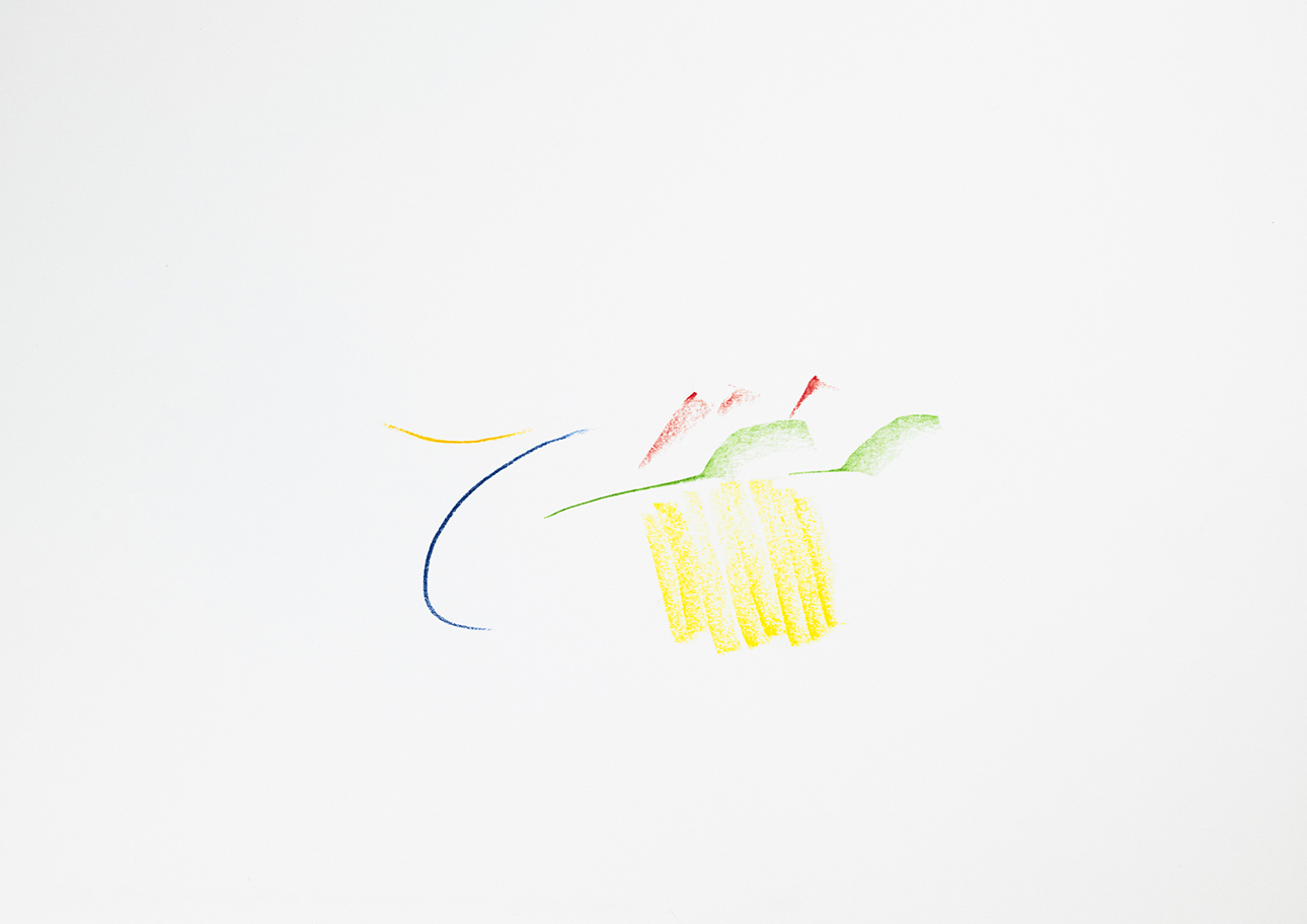 Matt Frenot Pommes de terre, origan, girofle, olive noire, citron confit, 2025 Crayons de couleur sur papier 29,7 x 42 cm © ADAGP, Paris Courtesy de l'artiste et de la Galerie Laurent Godin