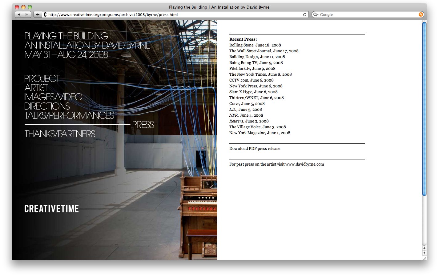Playing the Building by David Byrne