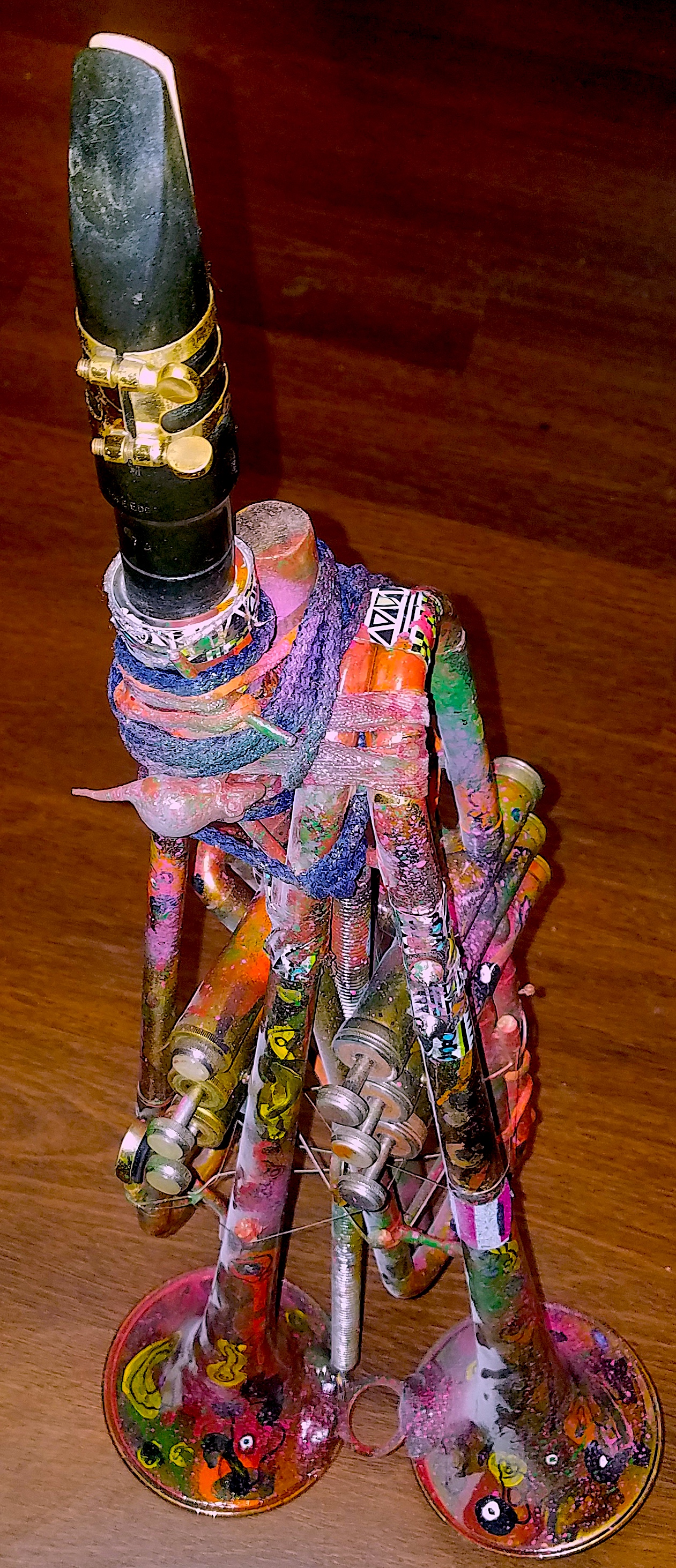 Top view of the "Hell Rake" - alto mouthpieces never worked well: this and the carbon baritone mp are the best and widest in range