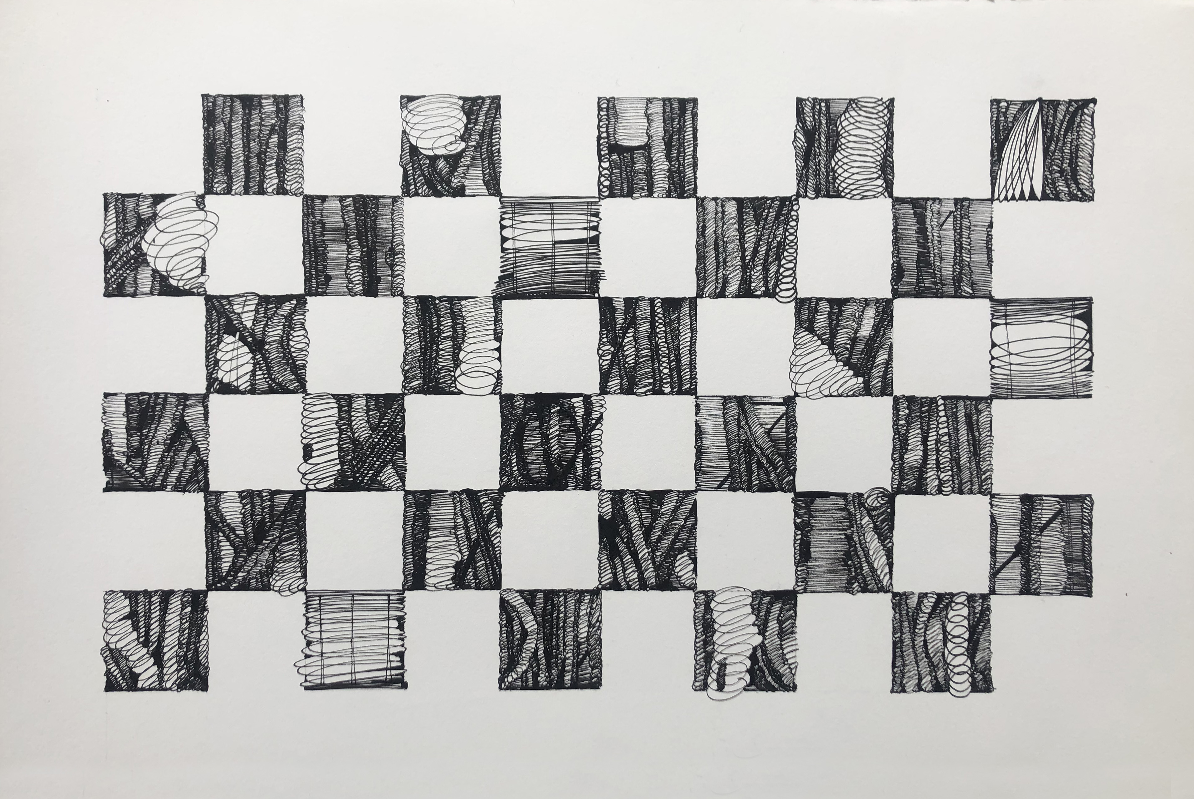 "Qompósisjón" - 34x46cm - Pen on paper - 2019.