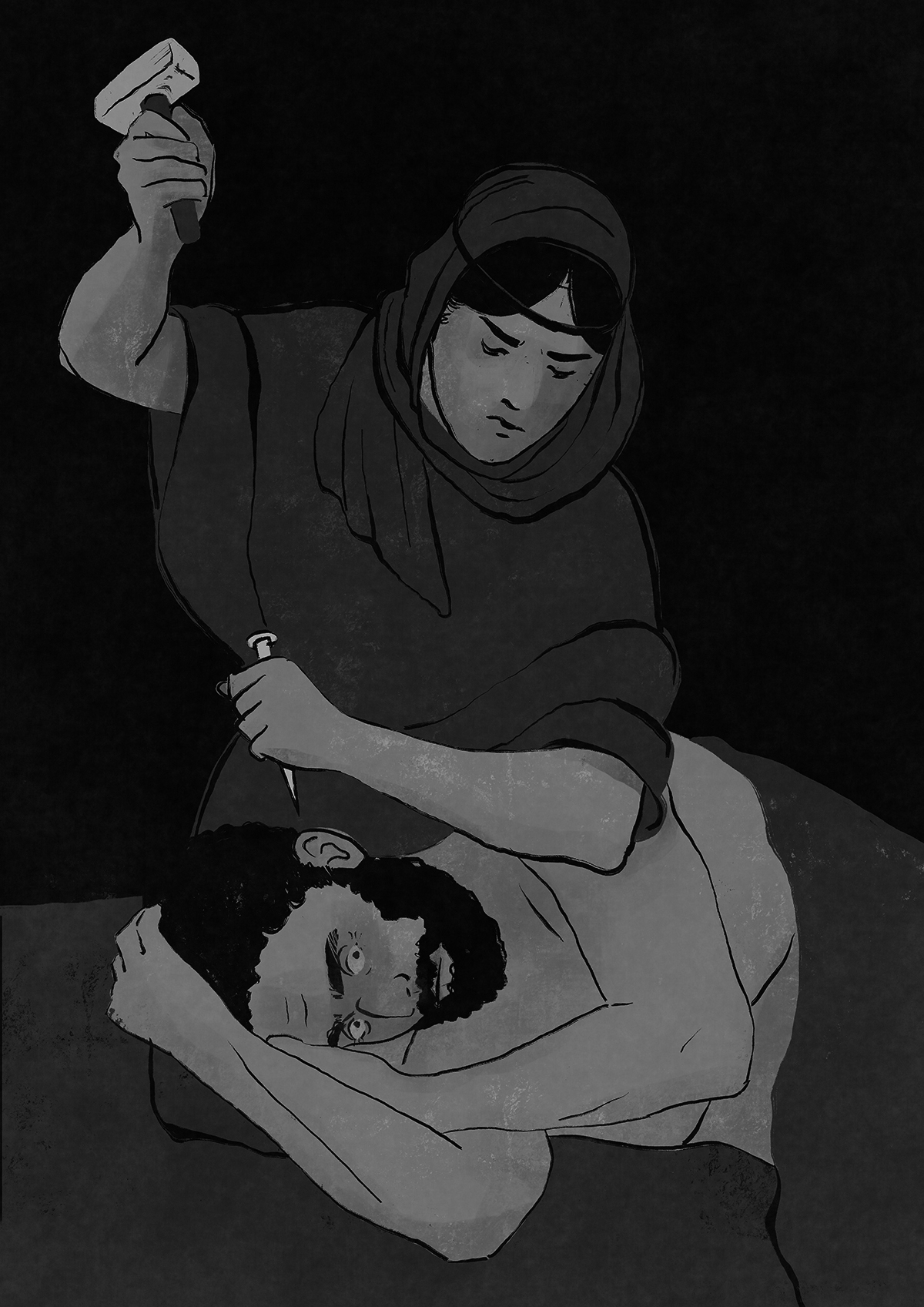 Jael kills Sisera with a tent pole