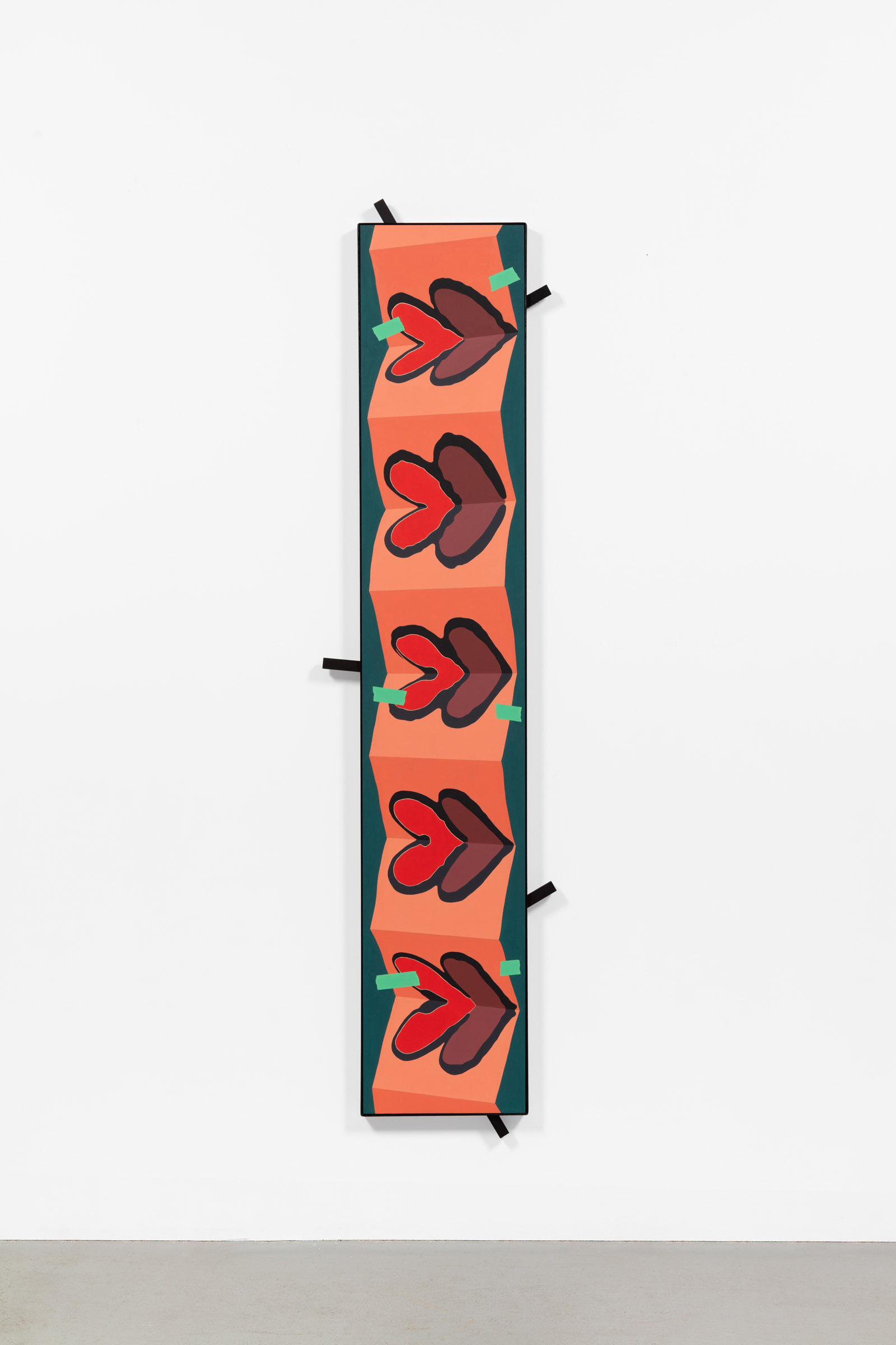 Hypothesizing coincidence no. 8, 2020, oil on panel, powder coated steel, wood, magnets